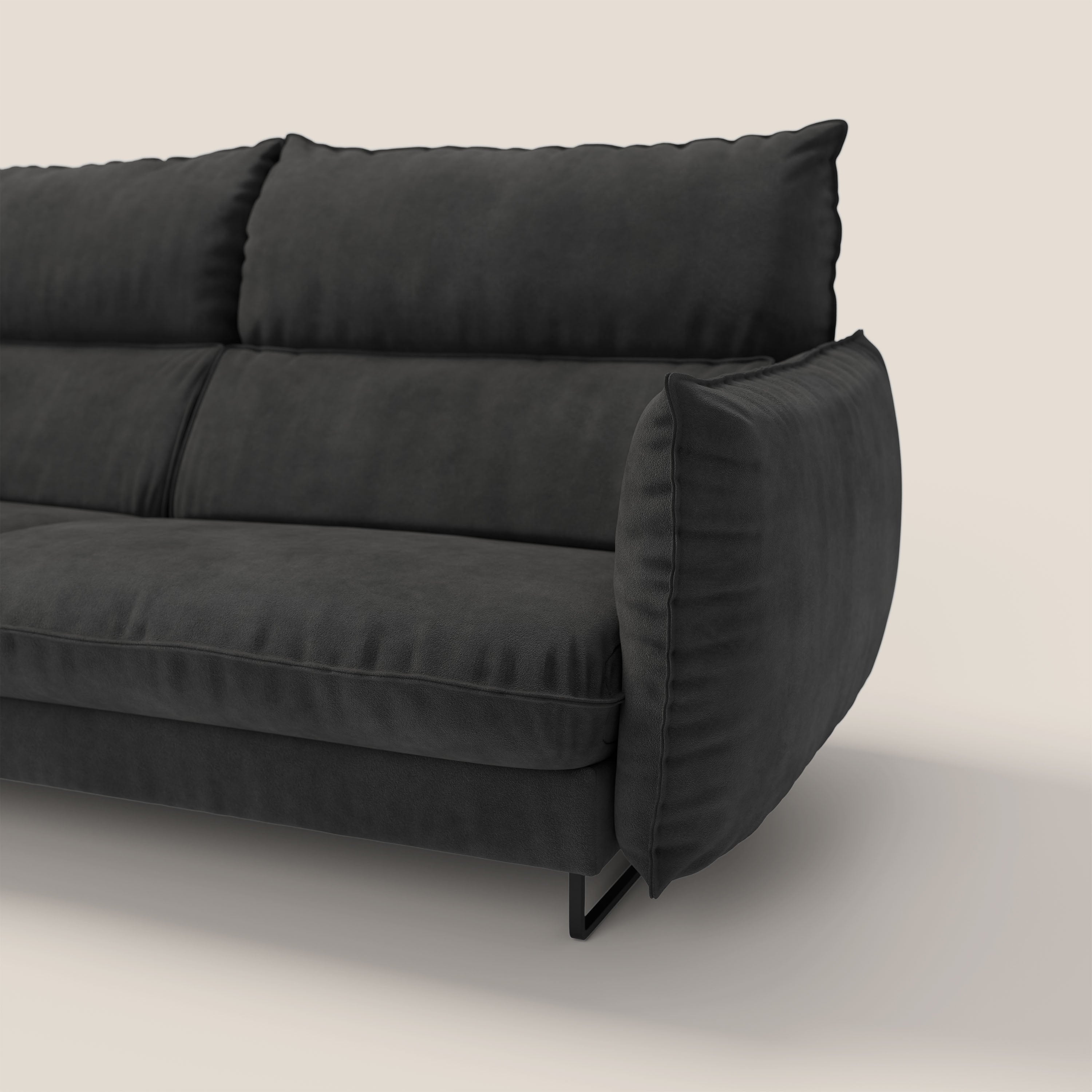 Monamour Divano dal design moderno con opzione relax elettrico in microfibra smacchiabile impermeabile T11 nero - divani.store