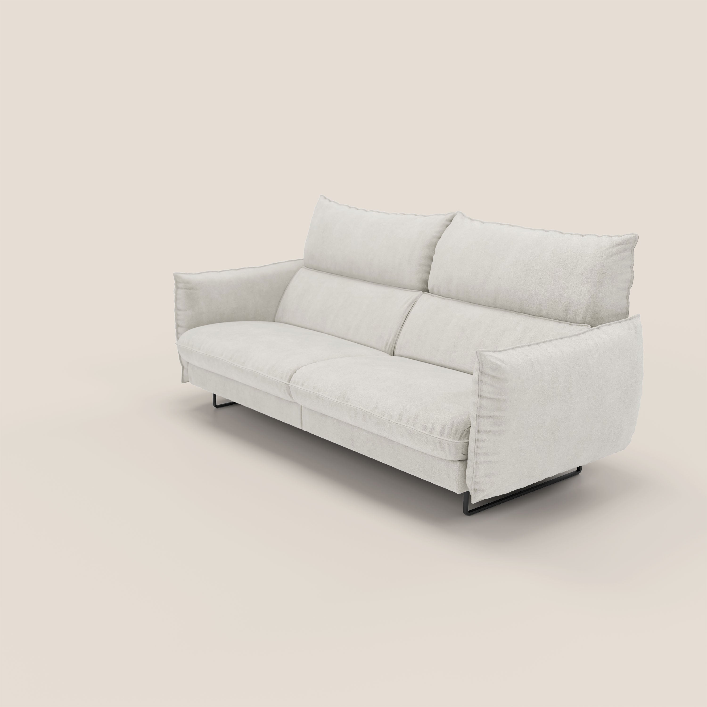 Monamour Divano dal design moderno con opzione relax elettrico in microfibra smacchiabile impermeabile T11 panna - divani.store