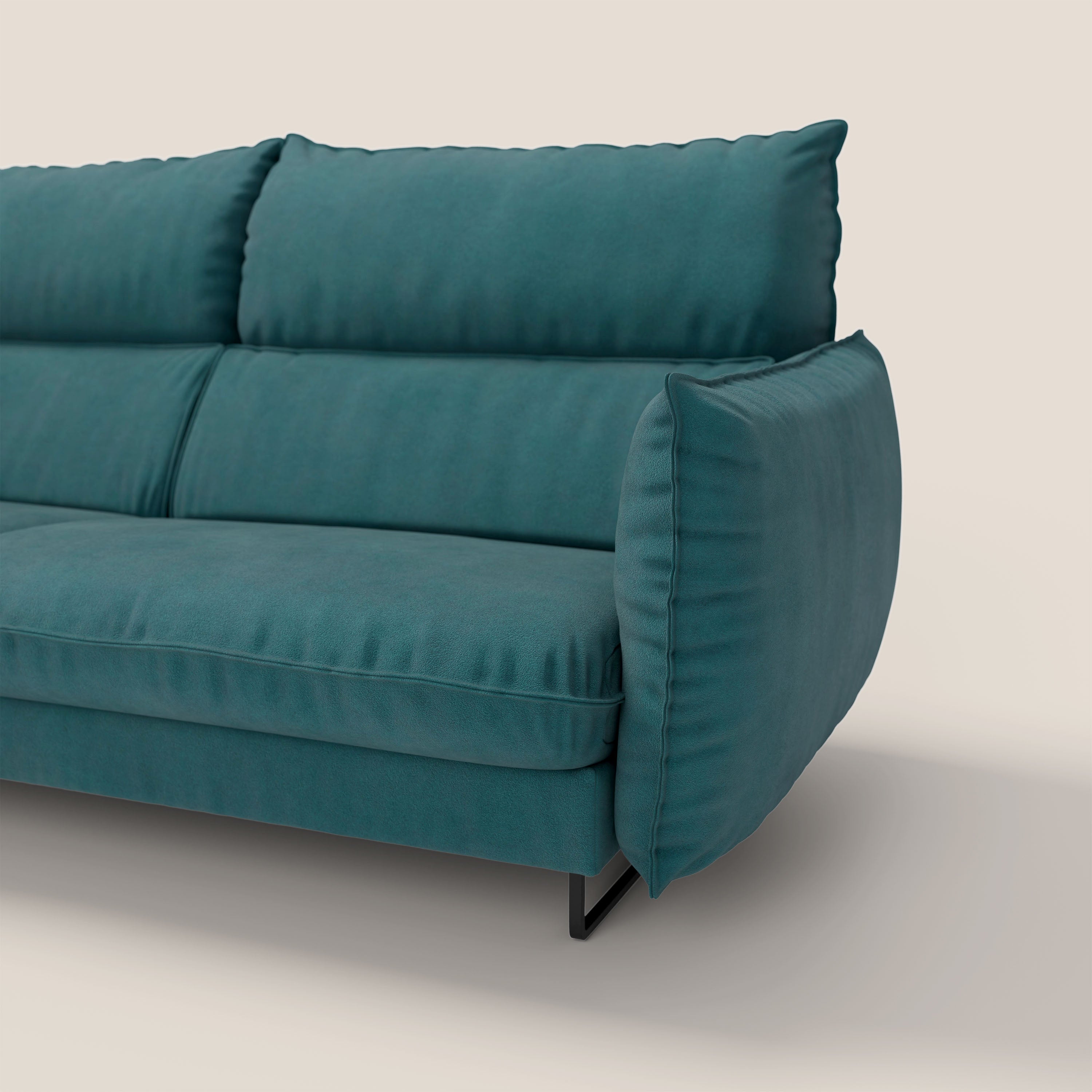 Monamour Divano dal design moderno con opzione relax elettrico in microfibra smacchiabile impermeabile T11 petrolio - divani.store