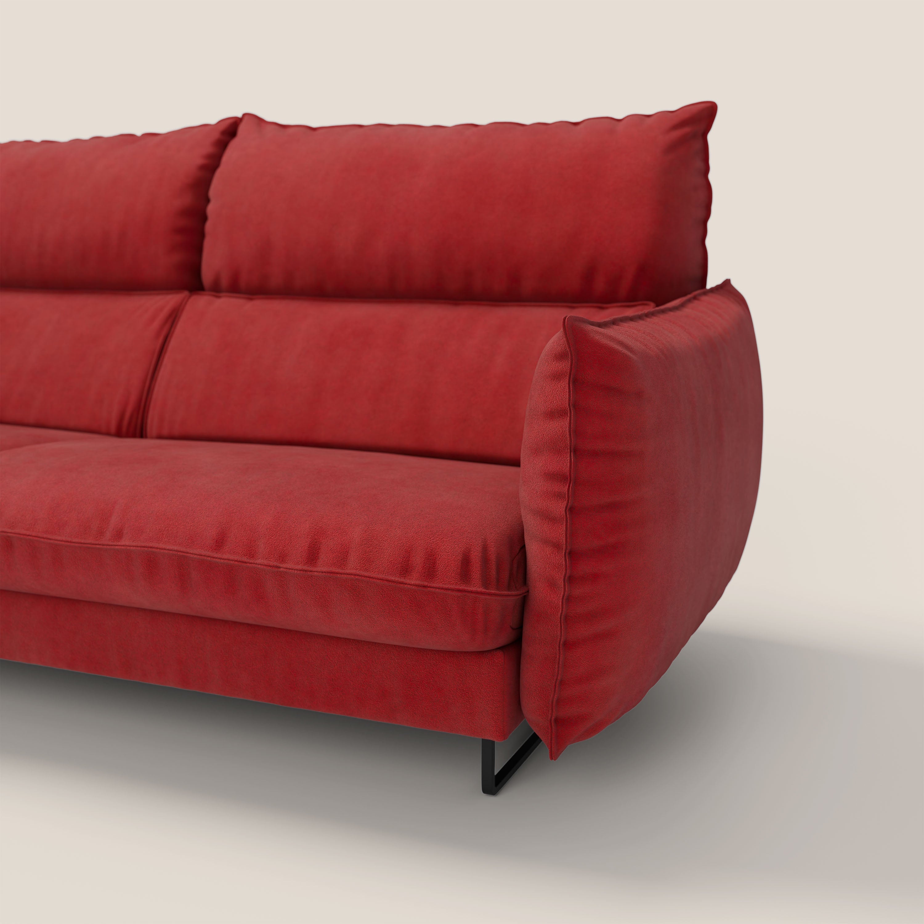 Monamour Divano dal design moderno con opzione relax elettrico in microfibra smacchiabile impermeabile T11 rosso - divani.store