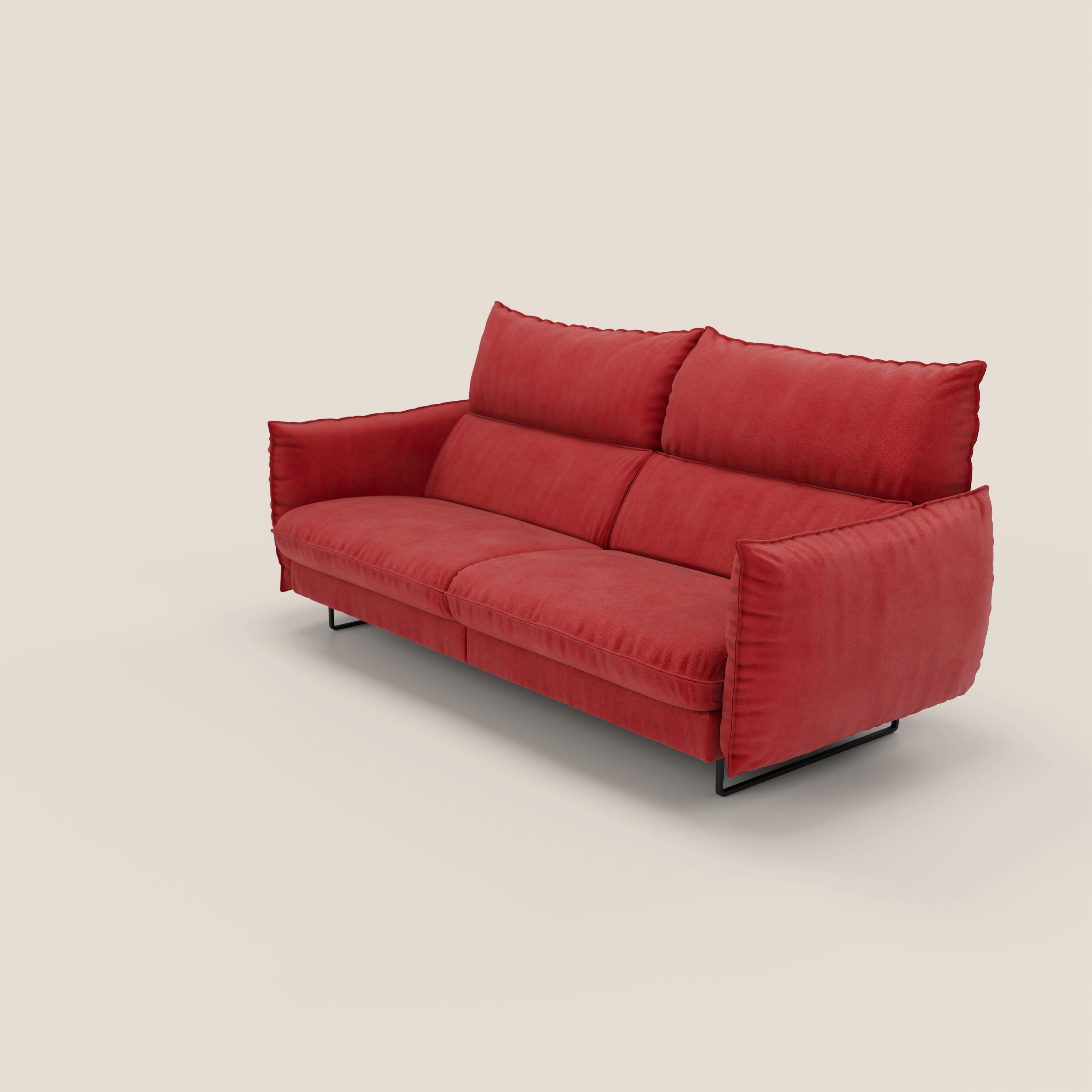 Monamour Divano dal design moderno con opzione relax elettrico in microfibra smacchiabile impermeabile T11 rosso - divani.store