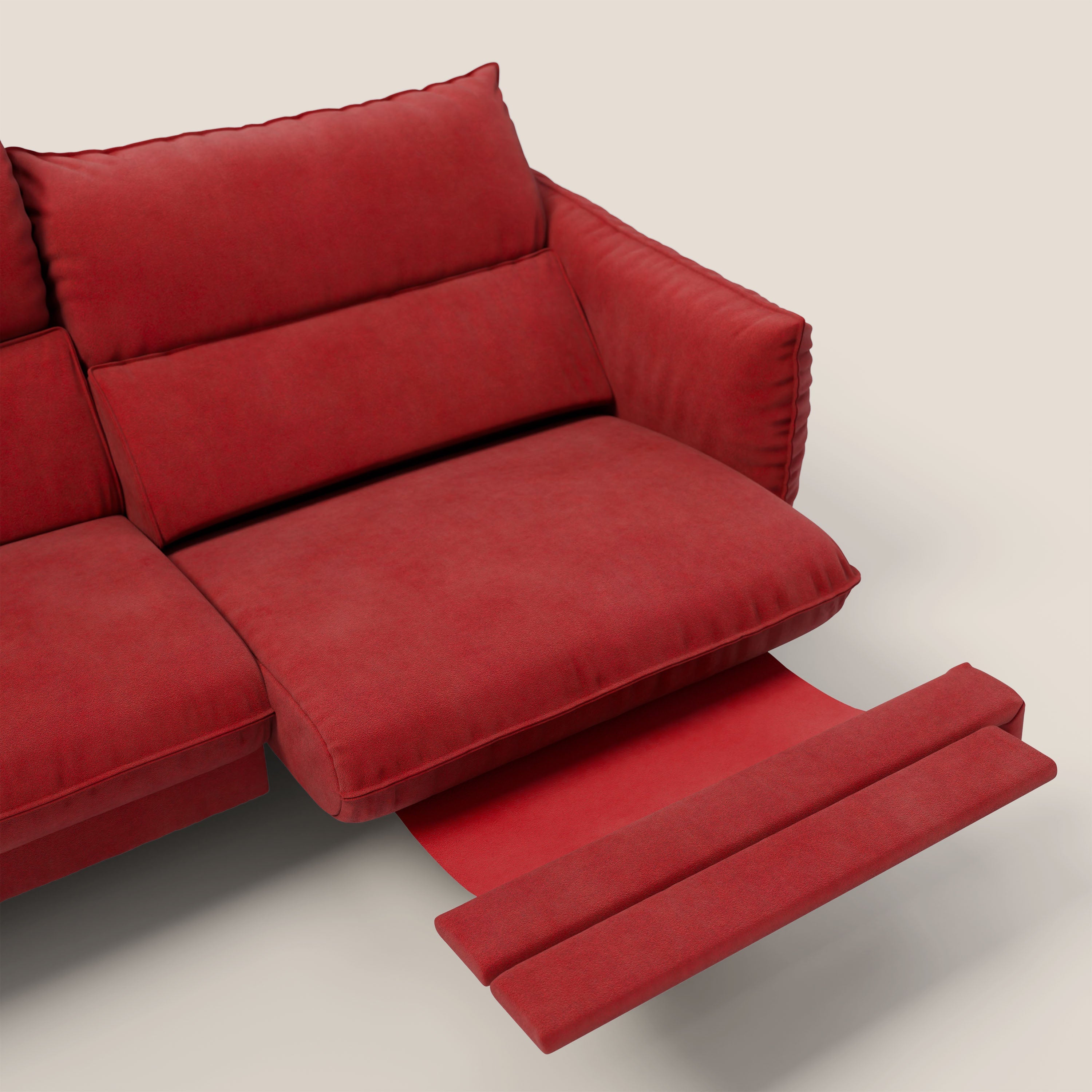 Monamour Divano dal design moderno con opzione relax elettrico in microfibra smacchiabile impermeabile T11 rosso - divani.store