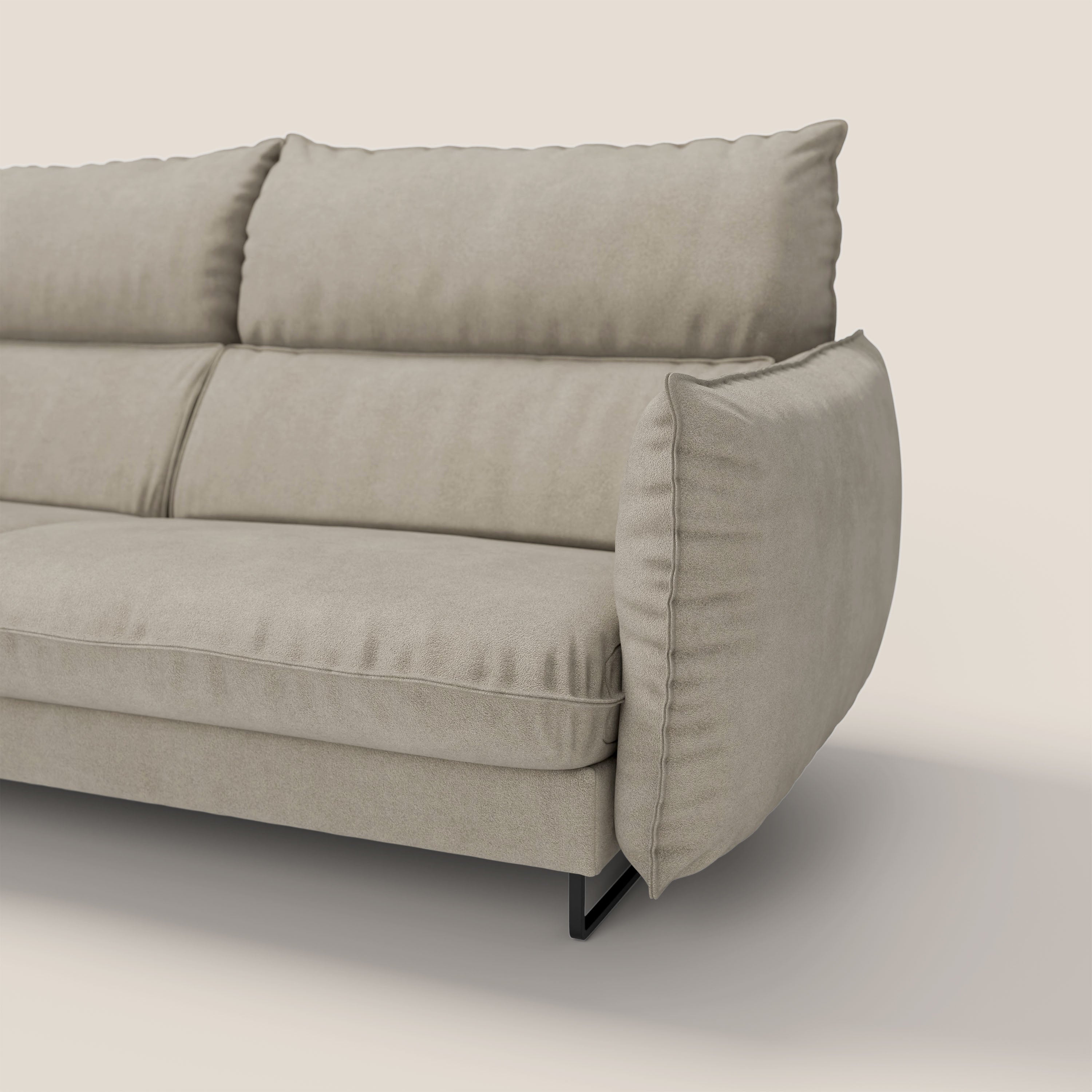 Monamour Divano dal design moderno con opzione relax elettrico in microfibra smacchiabile impermeabile T11 tortora - divani.store