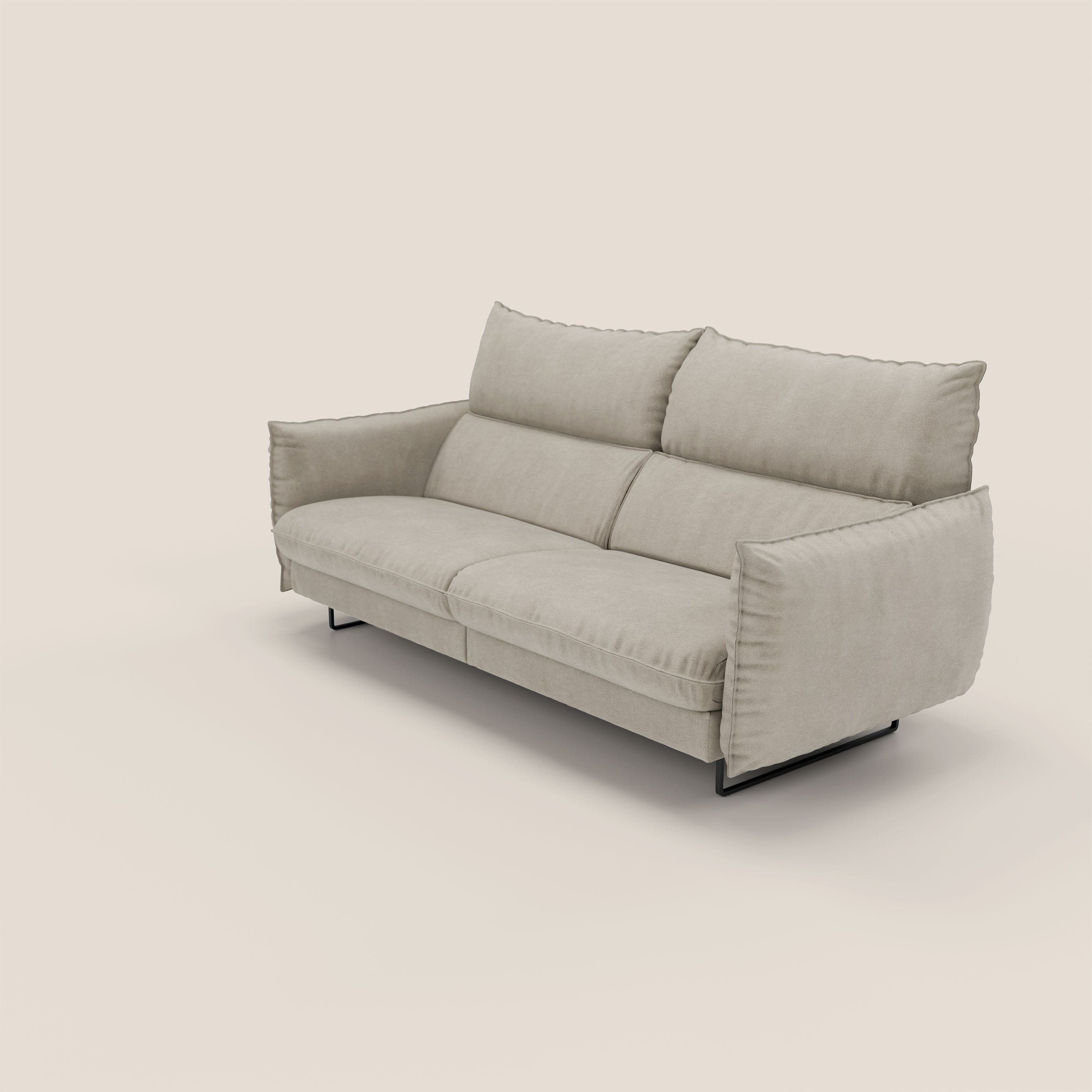 Monamour Divano dal design moderno con opzione relax elettrico in microfibra smacchiabile impermeabile T11 tortora - divani.store