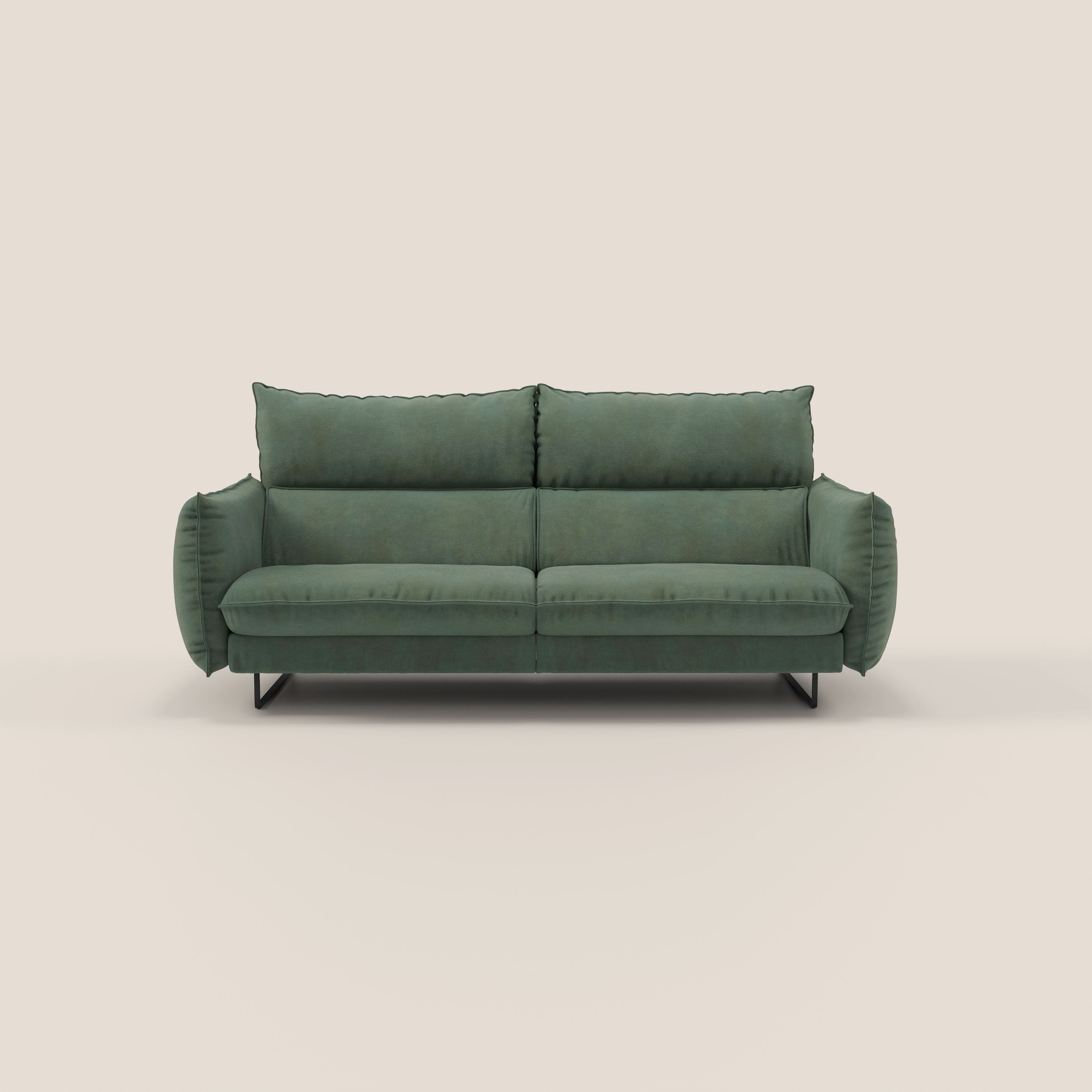 Monamour Divano dal design moderno con opzione relax elettrico in microfibra smacchiabile impermeabile T11 verde - divani.store