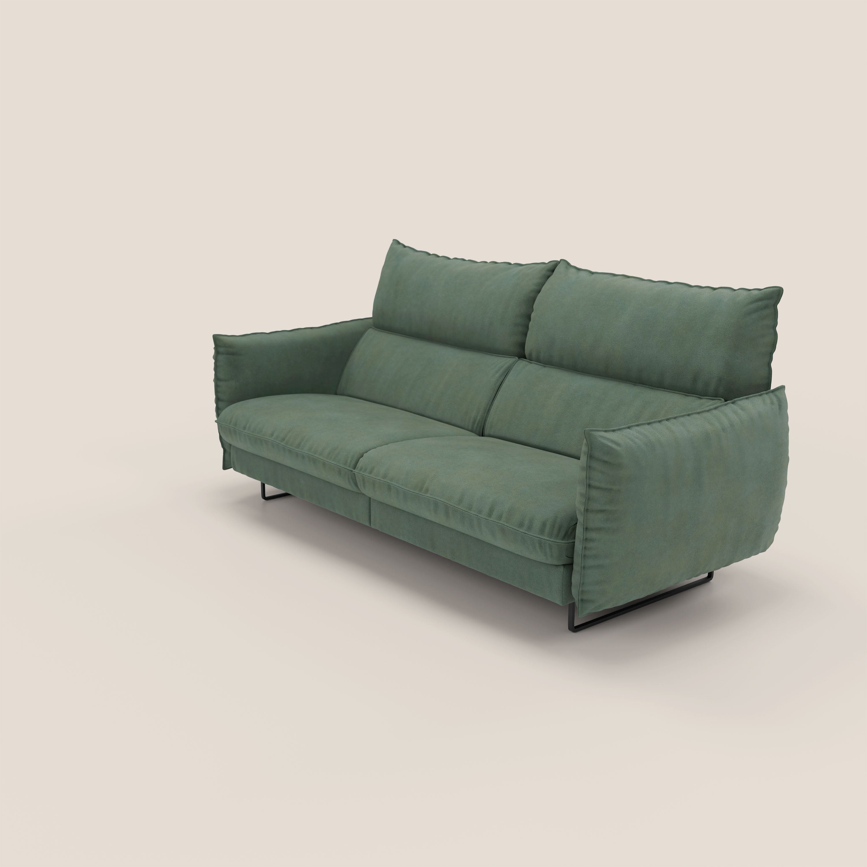 Monamour Divano dal design moderno con opzione relax elettrico in microfibra smacchiabile impermeabile T11 verde - divani.store