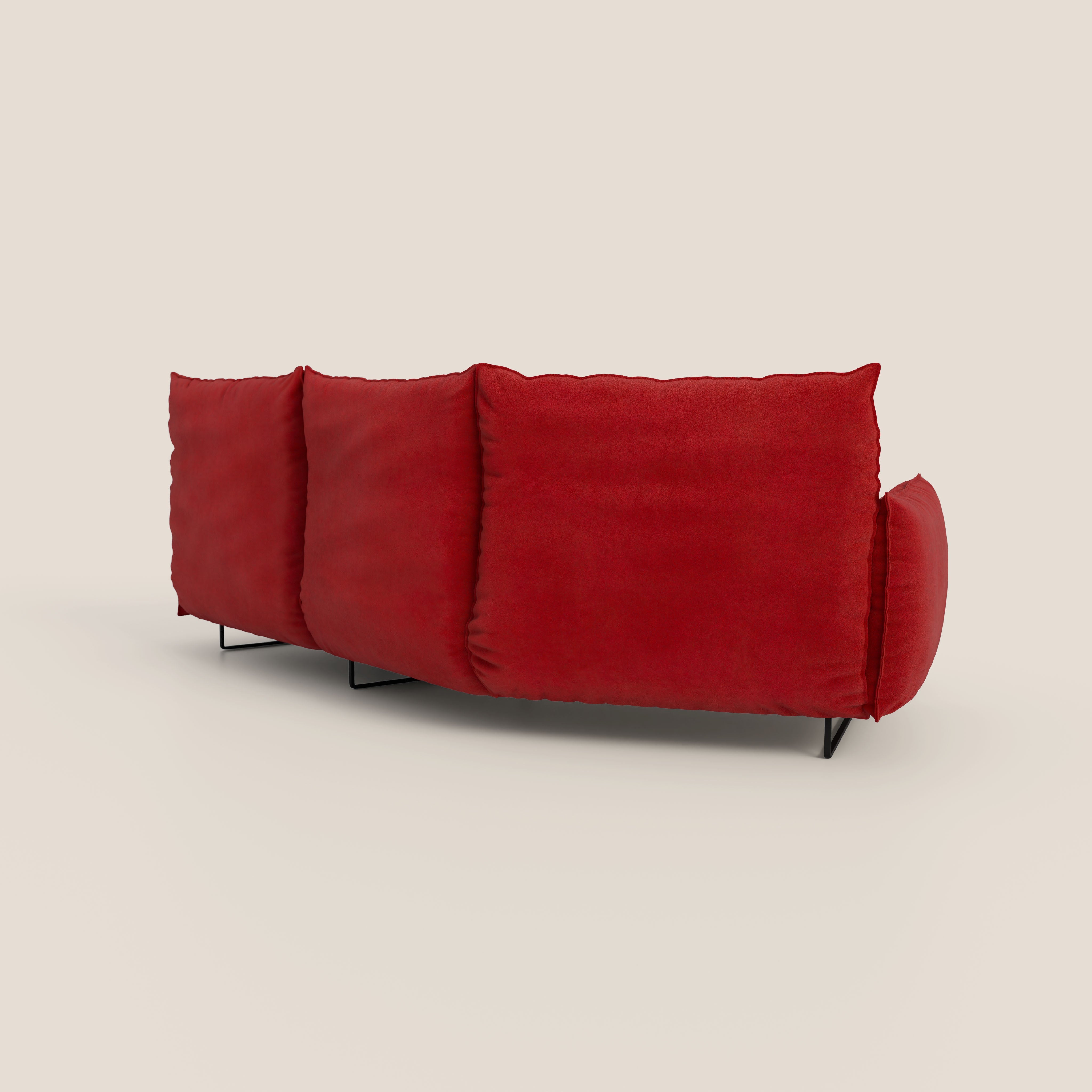 Monamour divano moderno angolare con opzione relax elettrico in microfibra smacchiabile impermeabile T11 rosso - divani.store