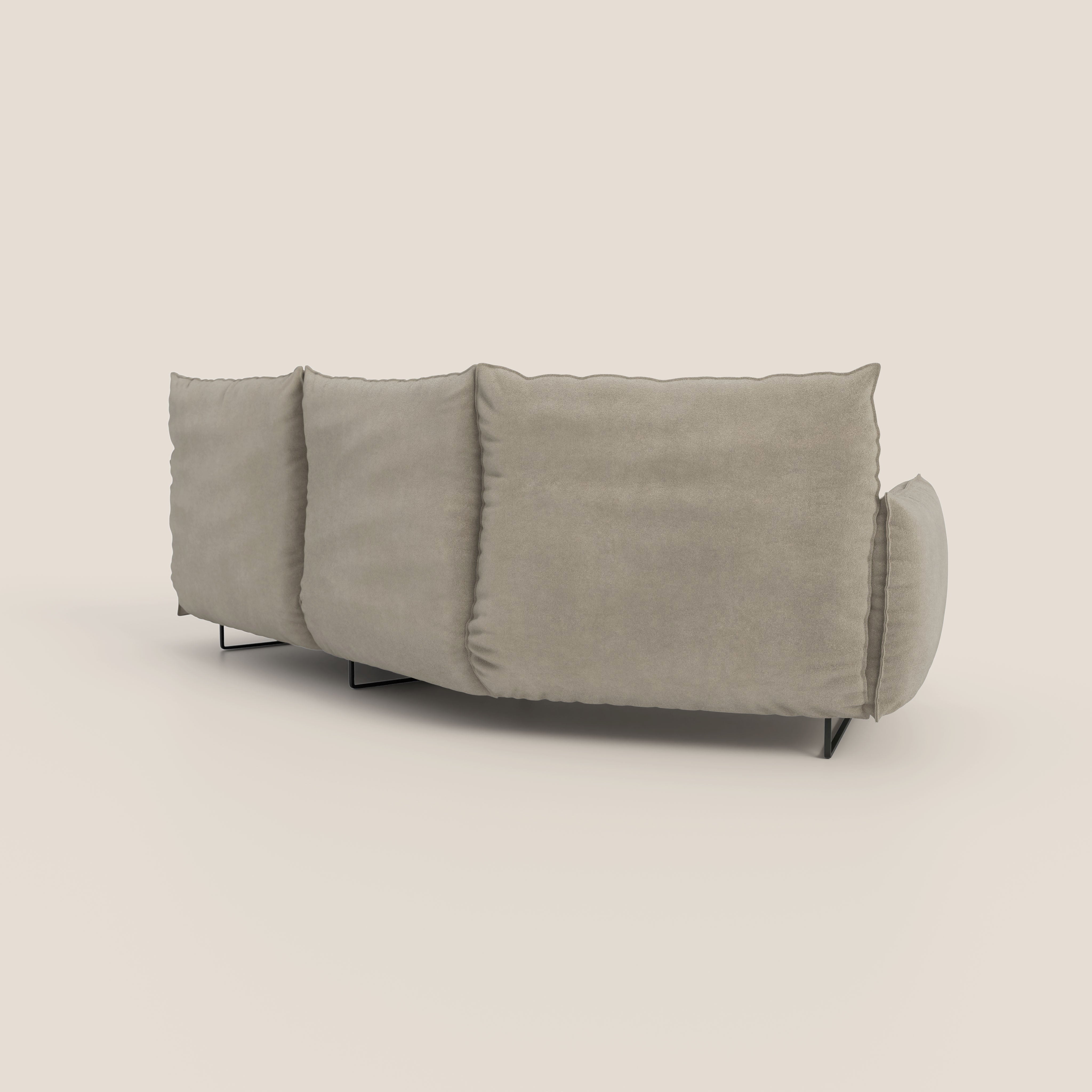 Monamour divano moderno angolare con opzione relax elettrico in microfibra smacchiabile impermeabile T11 tortora - divani.store