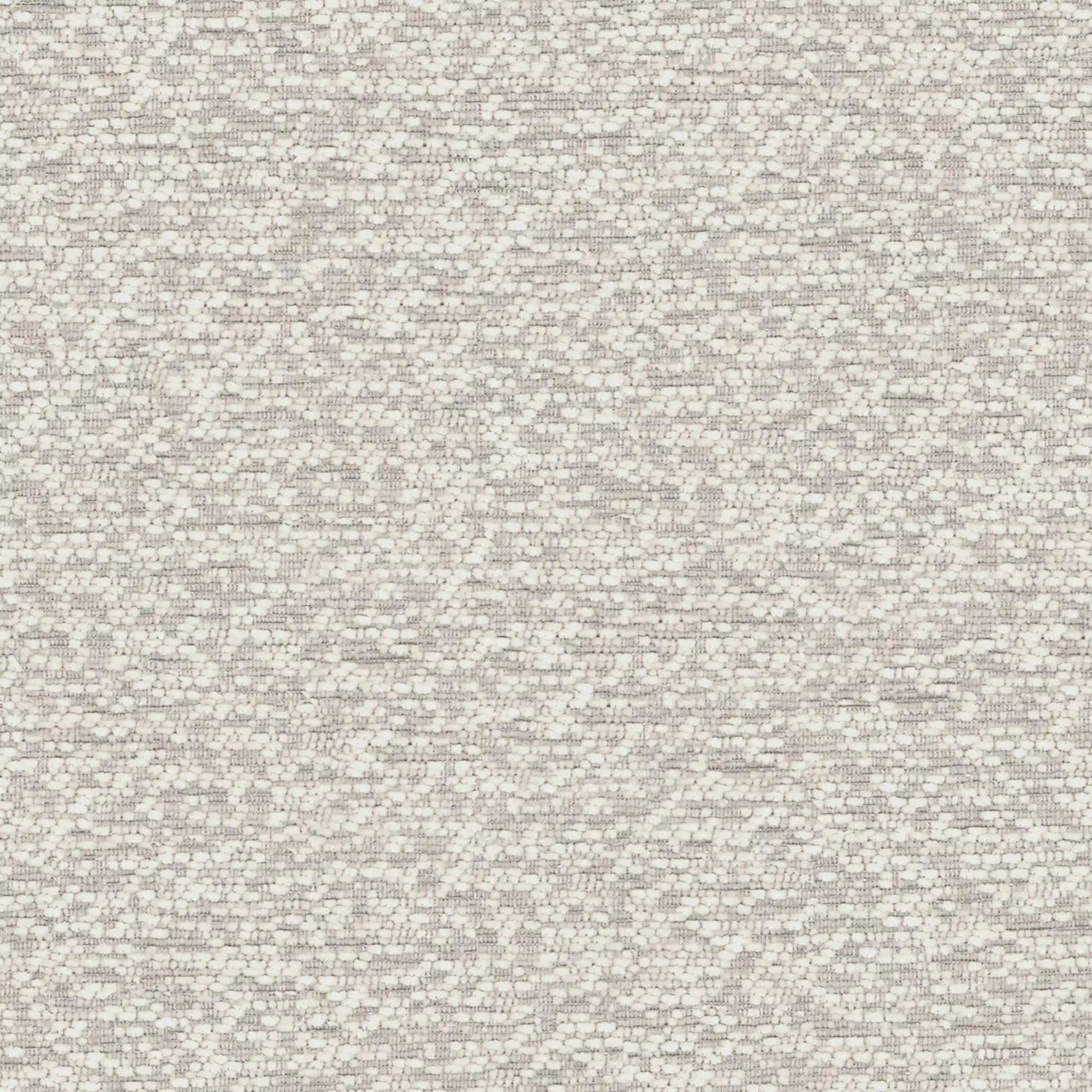 Un primo piano del tessuto certificato Oeko-Tex® del letto imbottito con contenitore ZAYRON di Letti.store mette in risalto la sua morbida trama nei toni del beige e del grigio, che evoca un'atmosfera accogliente e confortevole per questo modello dal design moderno con cuscini regolabili.
