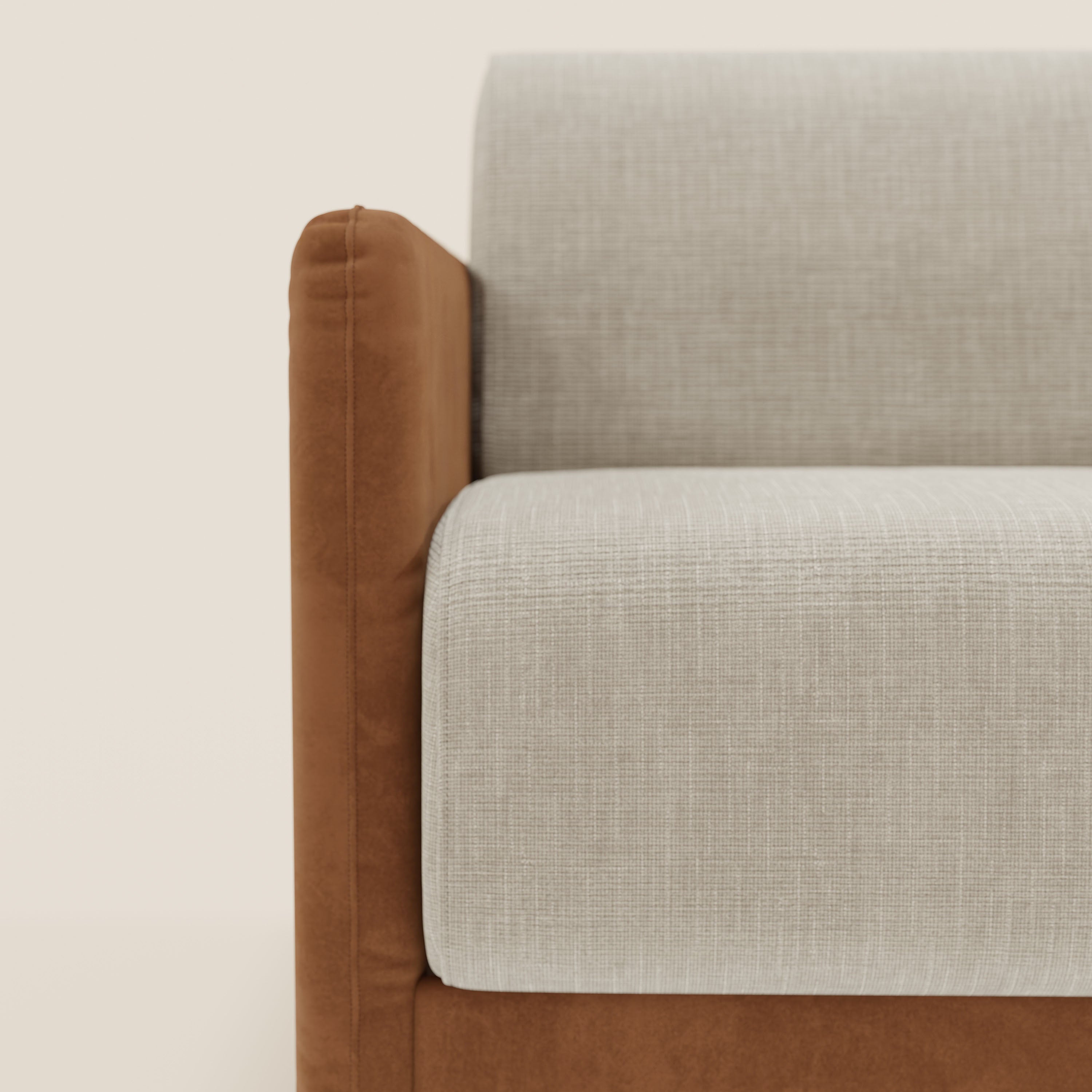 Narciso divano letto desing con materasso H18 cm bicolore con struttura in microfibra smacchiabile e imbottiture in elegante tessuto impermeabile T06 - divani.store