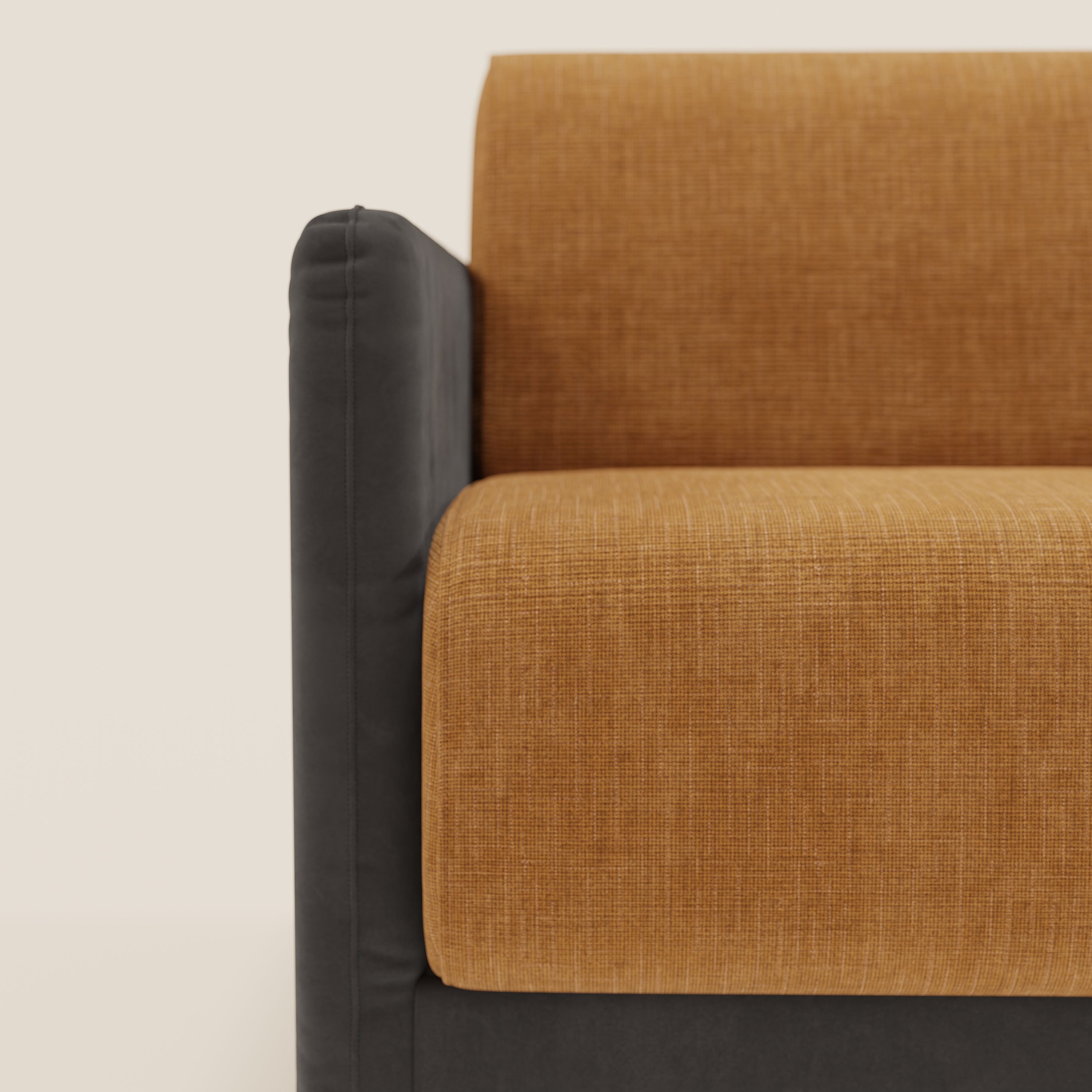 Narciso divano letto desing con materasso H18 cm bicolore con struttura in microfibra smacchiabile e imbottiture in elegante tessuto impermeabile T06 - divani.store