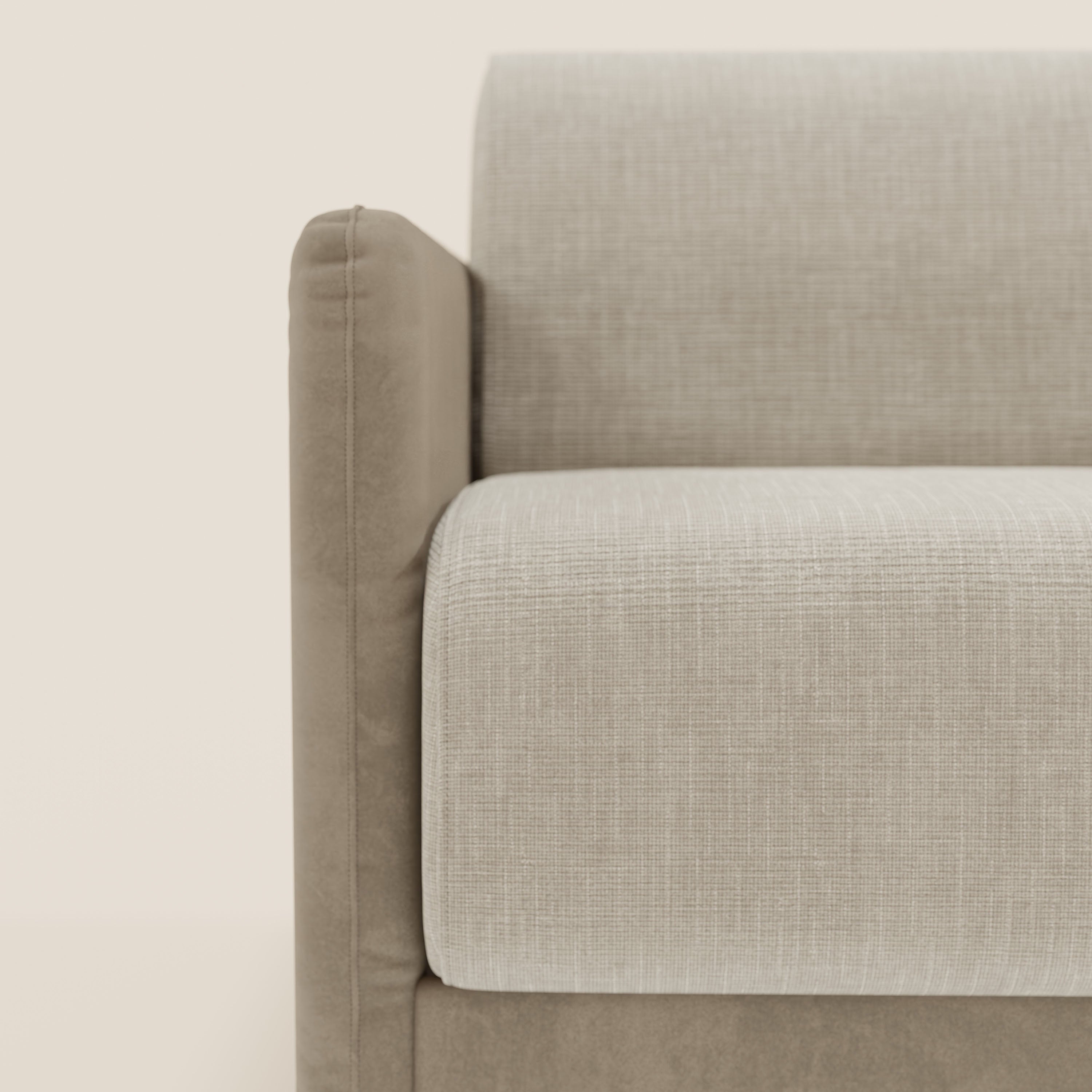 Narciso divano letto desing con materasso H18 cm bicolore con struttura in microfibra smacchiabile e imbottiture in elegante tessuto impermeabile T06 - divani.store