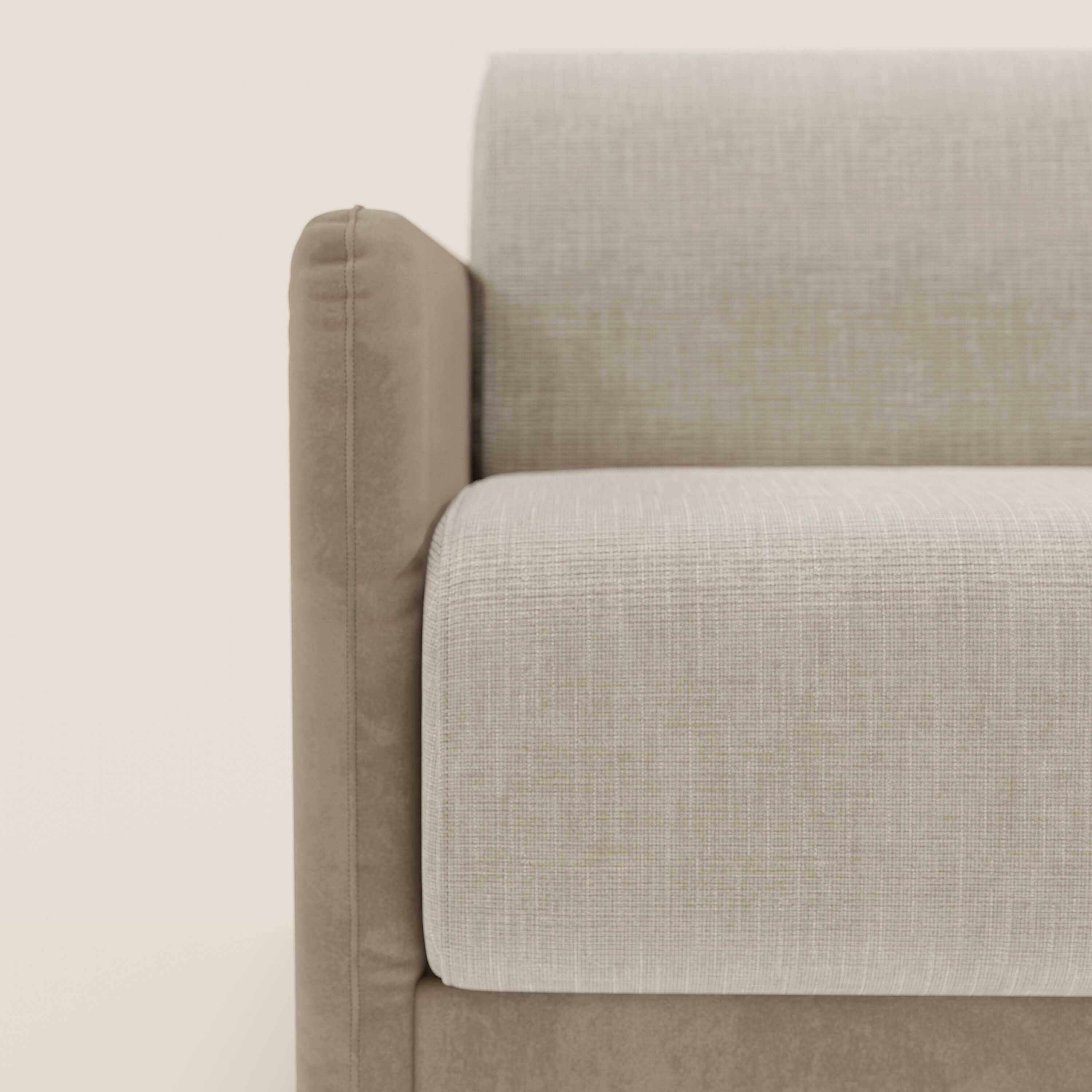 Narciso divano letto desing con materasso H18 cm bicolore con struttura in microfibra smacchiabile e imbottiture in elegante tessuto impermeabile T06 - divani.store