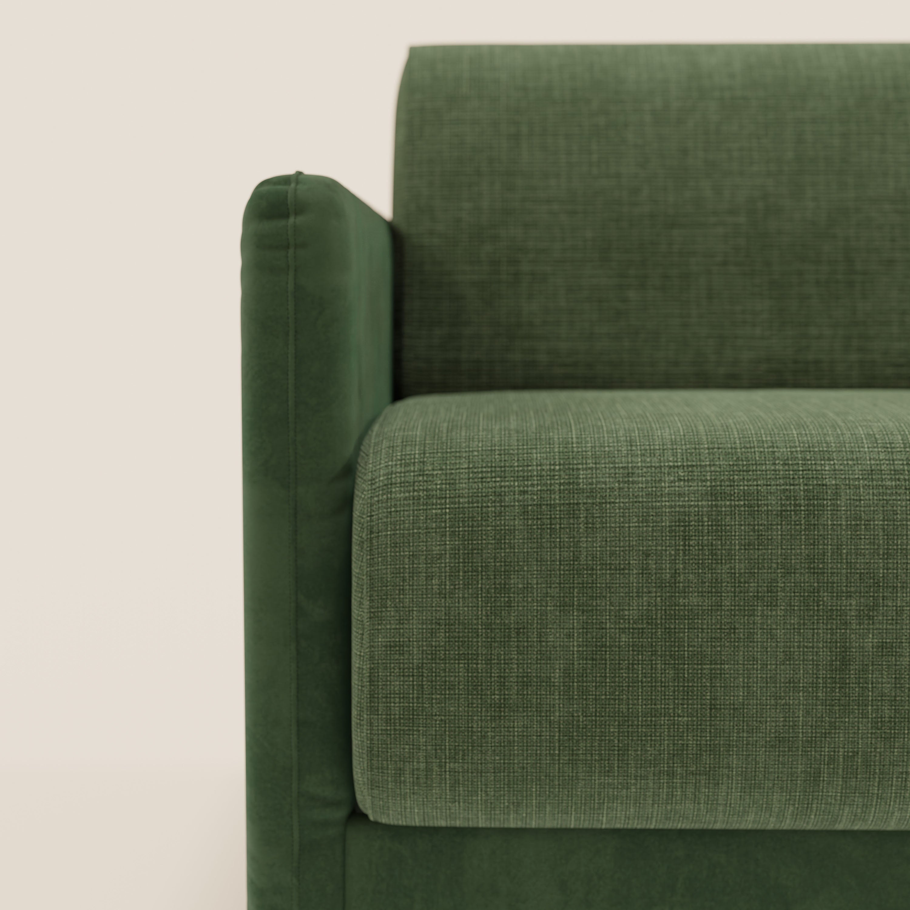 Narciso divano letto desing con materasso H18 cm bicolore con struttura in microfibra smacchiabile e imbottiture in elegante tessuto impermeabile T06 - divani.store