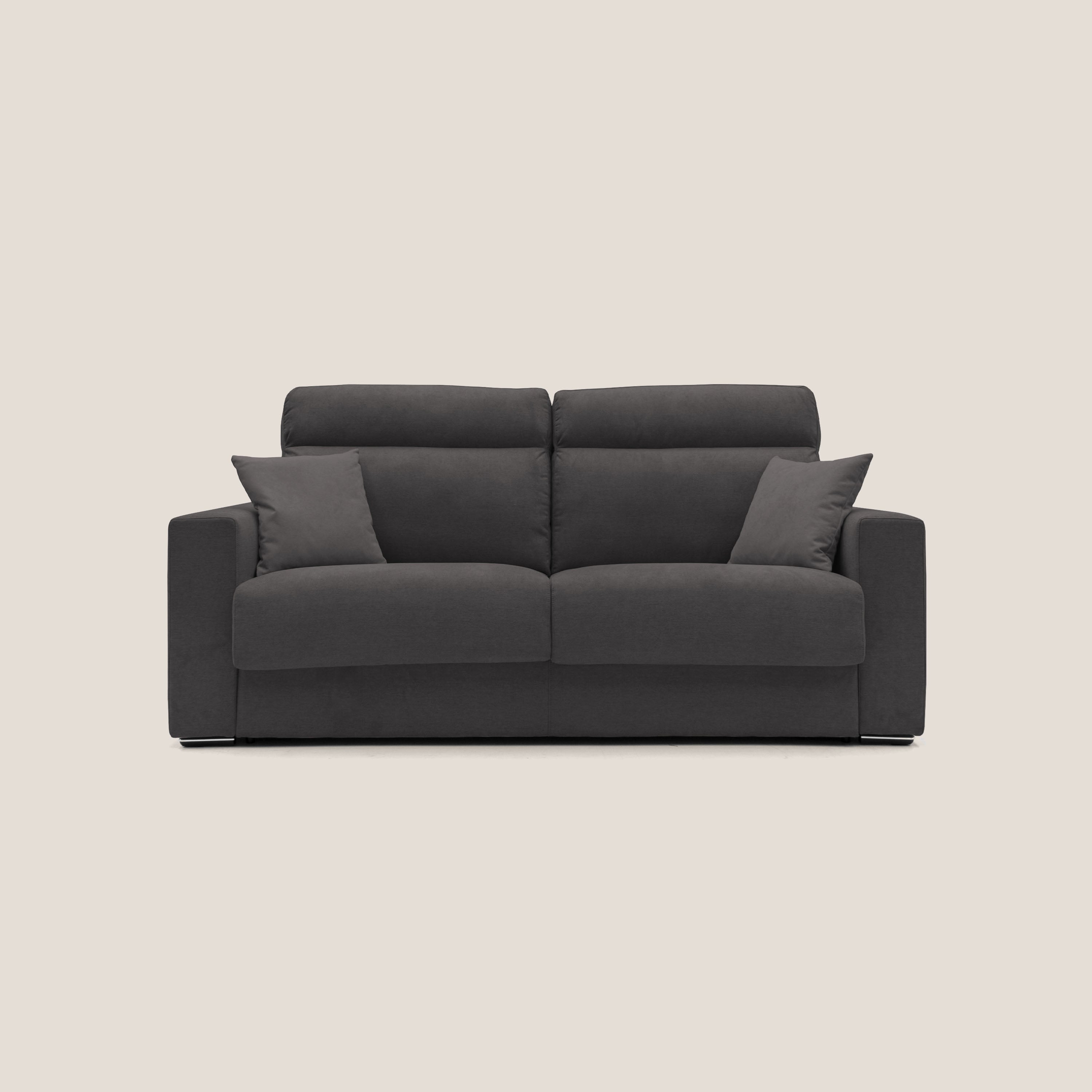 Nikita Divano letto matrimoniale con schienale morbido alto e rivestimento T02 nero - divani.store