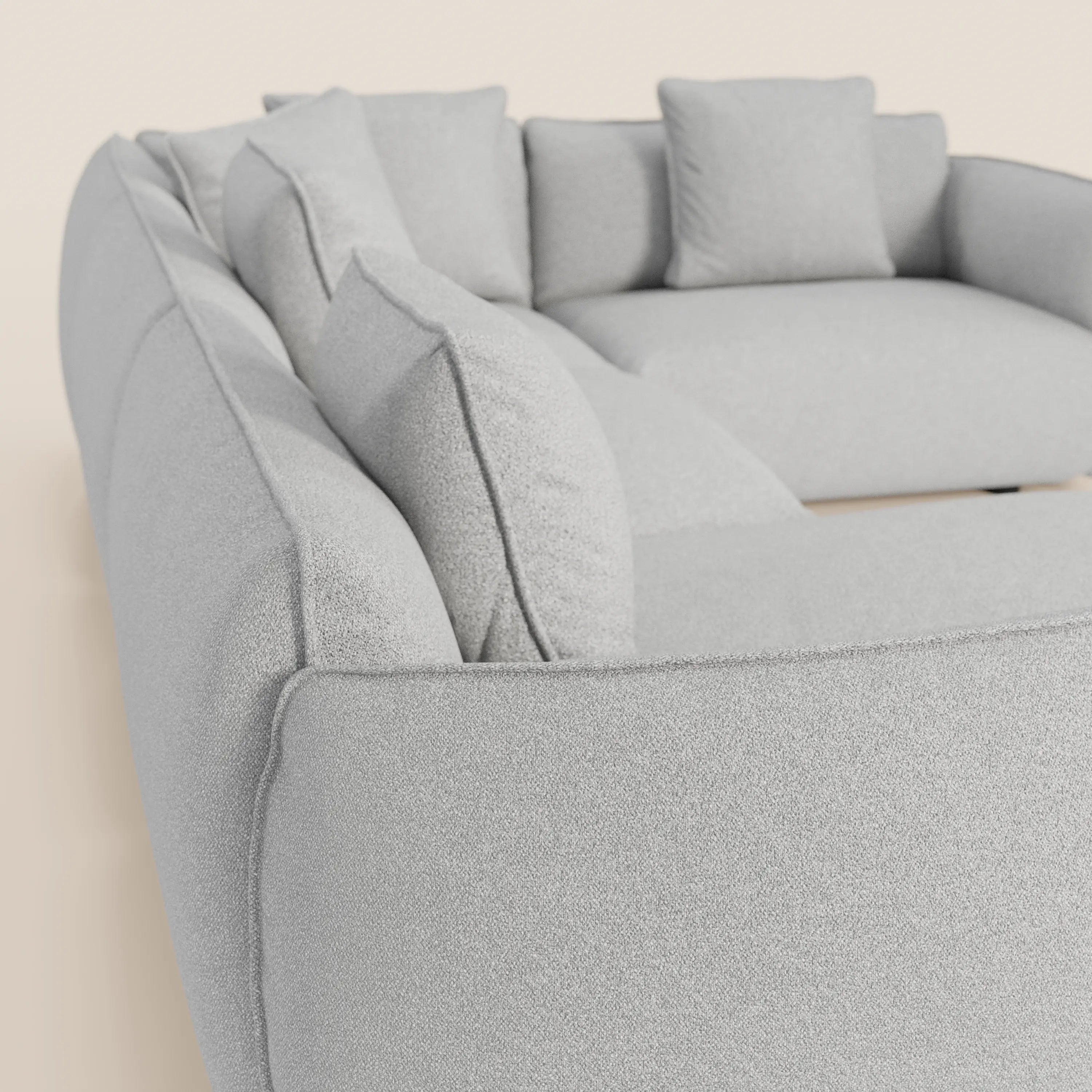 Nimbus divano panoramico in morbido tessuto T33 - divani.store