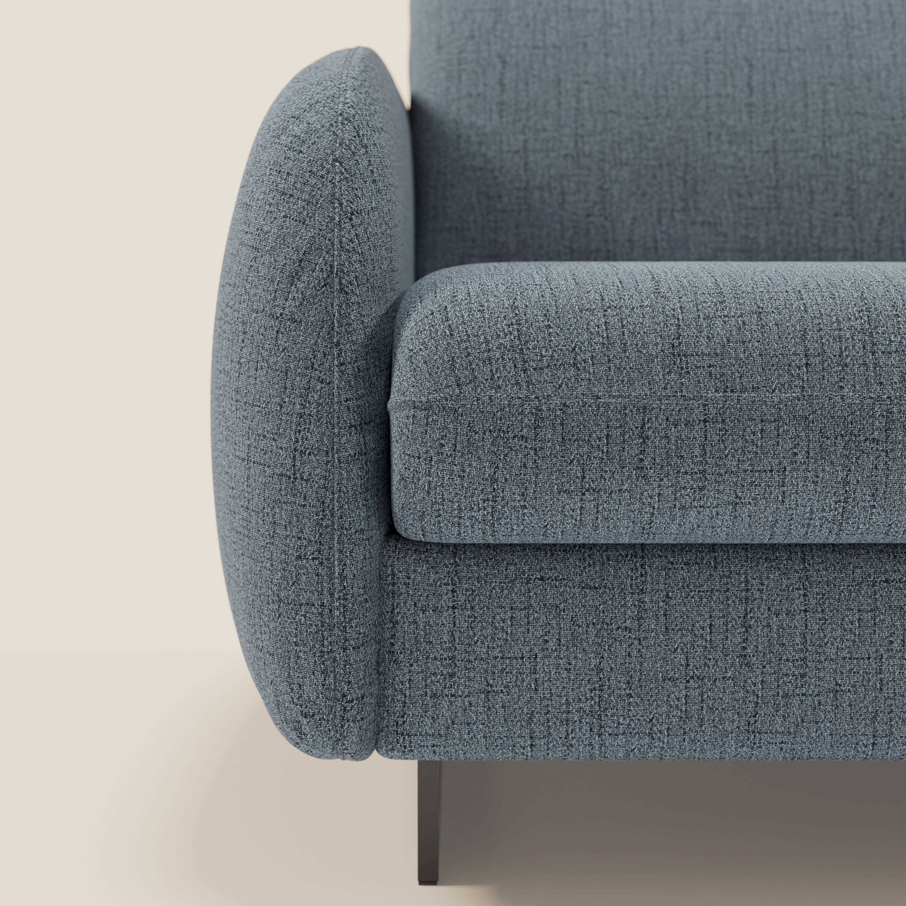 Ninfea Divano Letto Angolare con Penisola Contenitore e Materasso H18 cm - piedini in metallo e Tessuto impermeabile T03 - divani.store