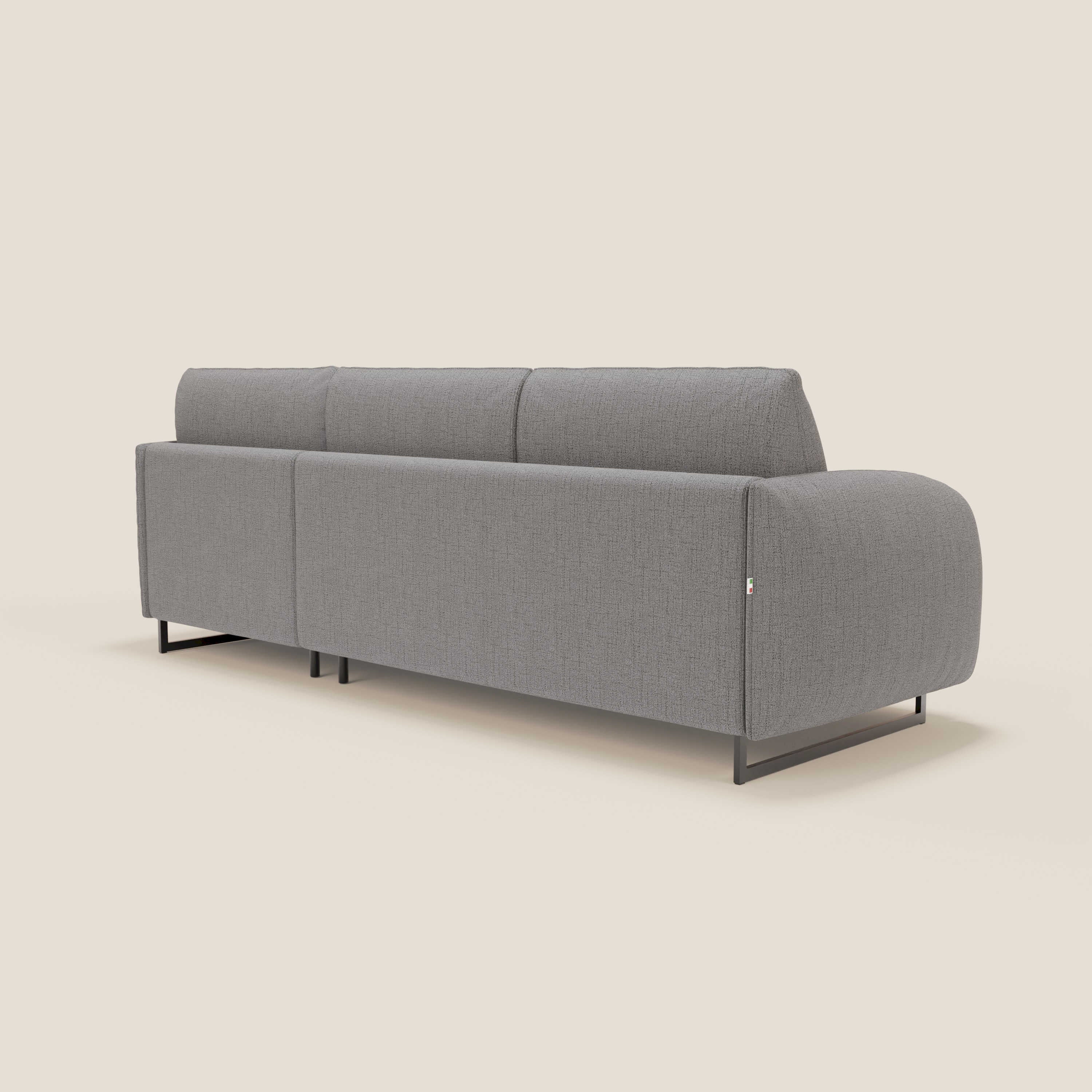 Ninfea Divano Letto Angolare con Penisola Contenitore e Materasso H18 cm - piedini in metallo e Tessuto impermeabile T03 - divani.store