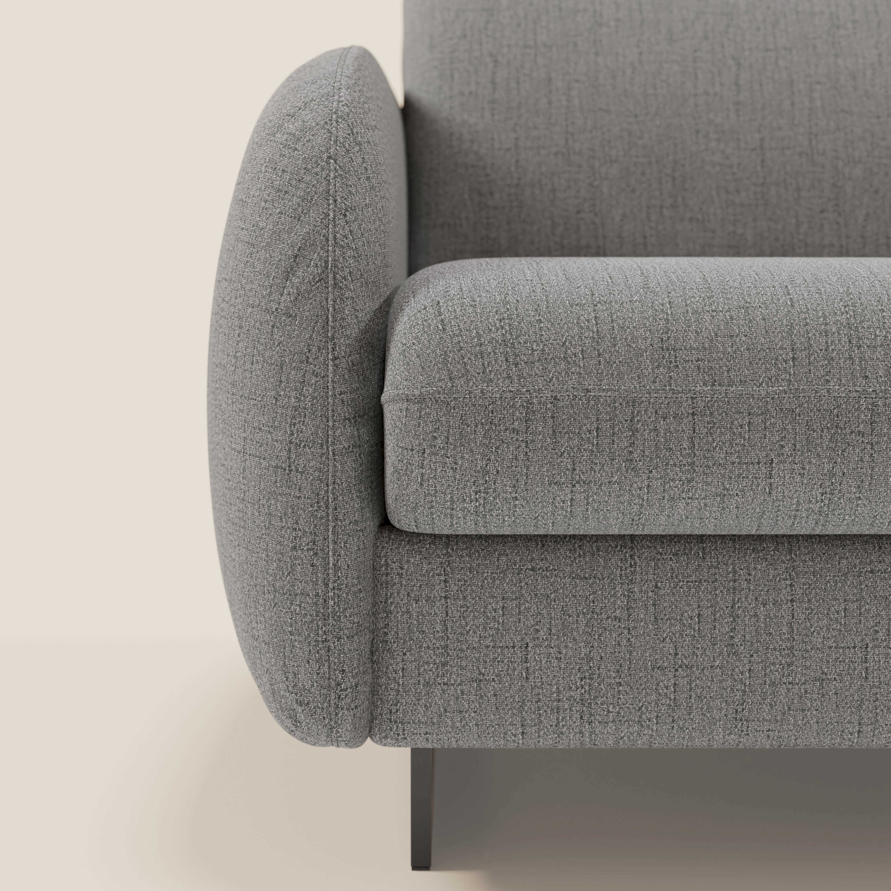 Ninfea Divano Letto Angolare con Penisola Contenitore e Materasso H18 cm - piedini in metallo e Tessuto impermeabile T03 - divani.store