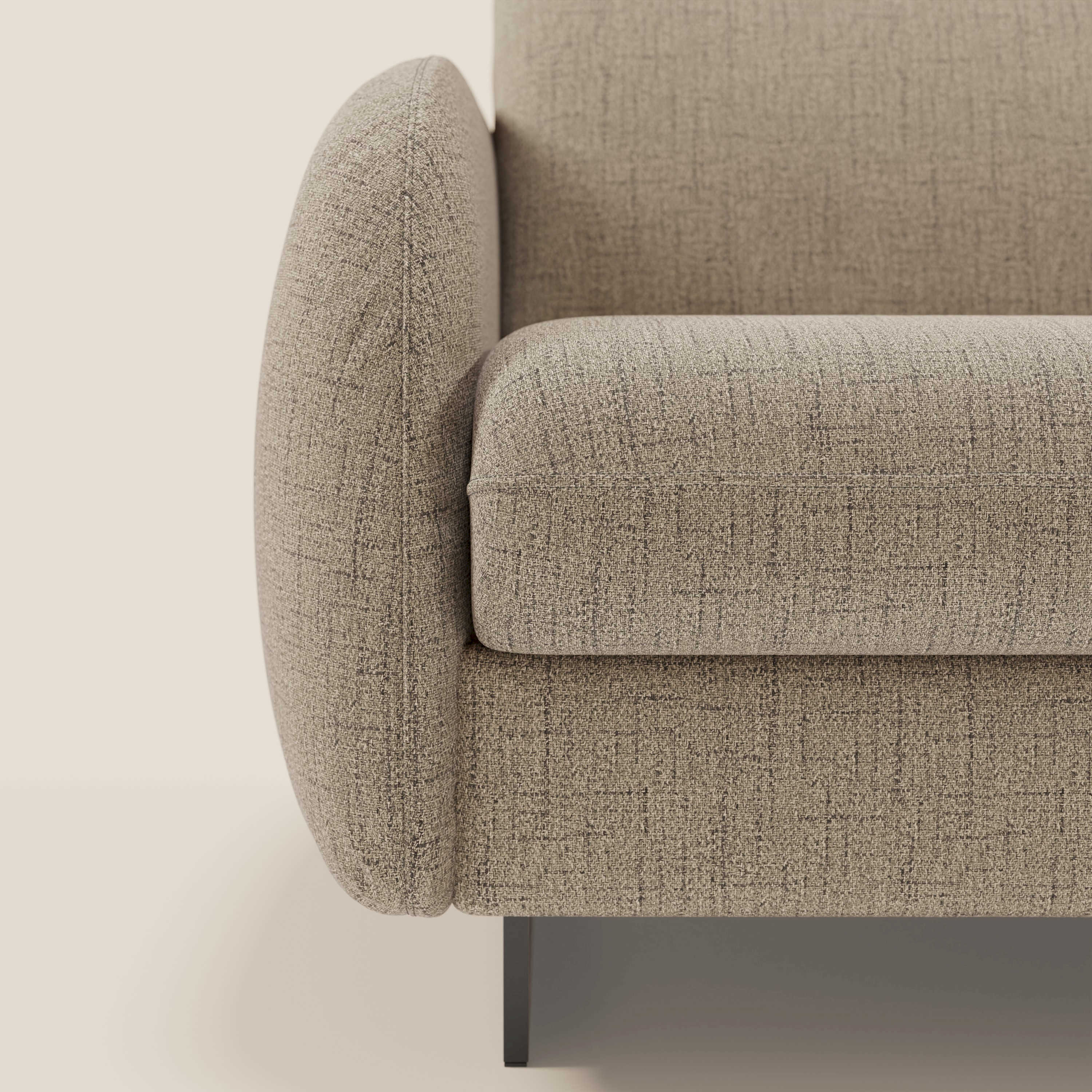 Ninfea Divano Letto Angolare con Penisola Contenitore e Materasso H18 cm - piedini in metallo e Tessuto impermeabile T03 - divani.store