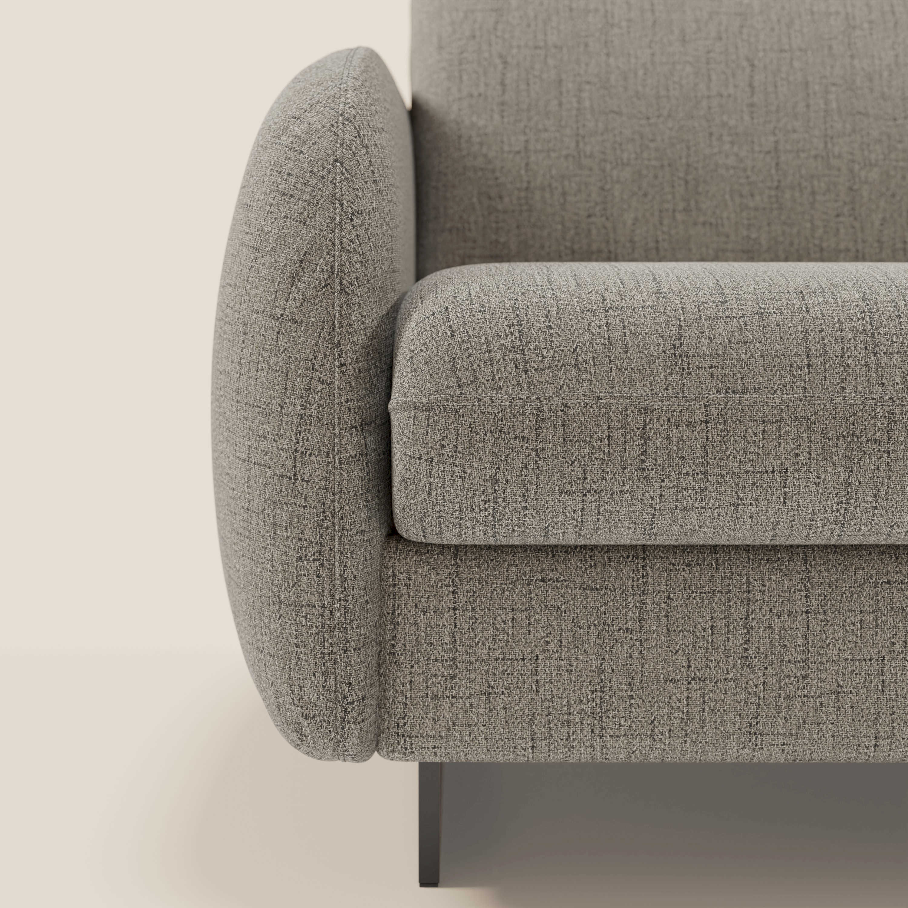 Ninfea Divano Letto Angolare con Penisola Contenitore e Materasso H18 cm - piedini in metallo e Tessuto impermeabile T03 - divani.store