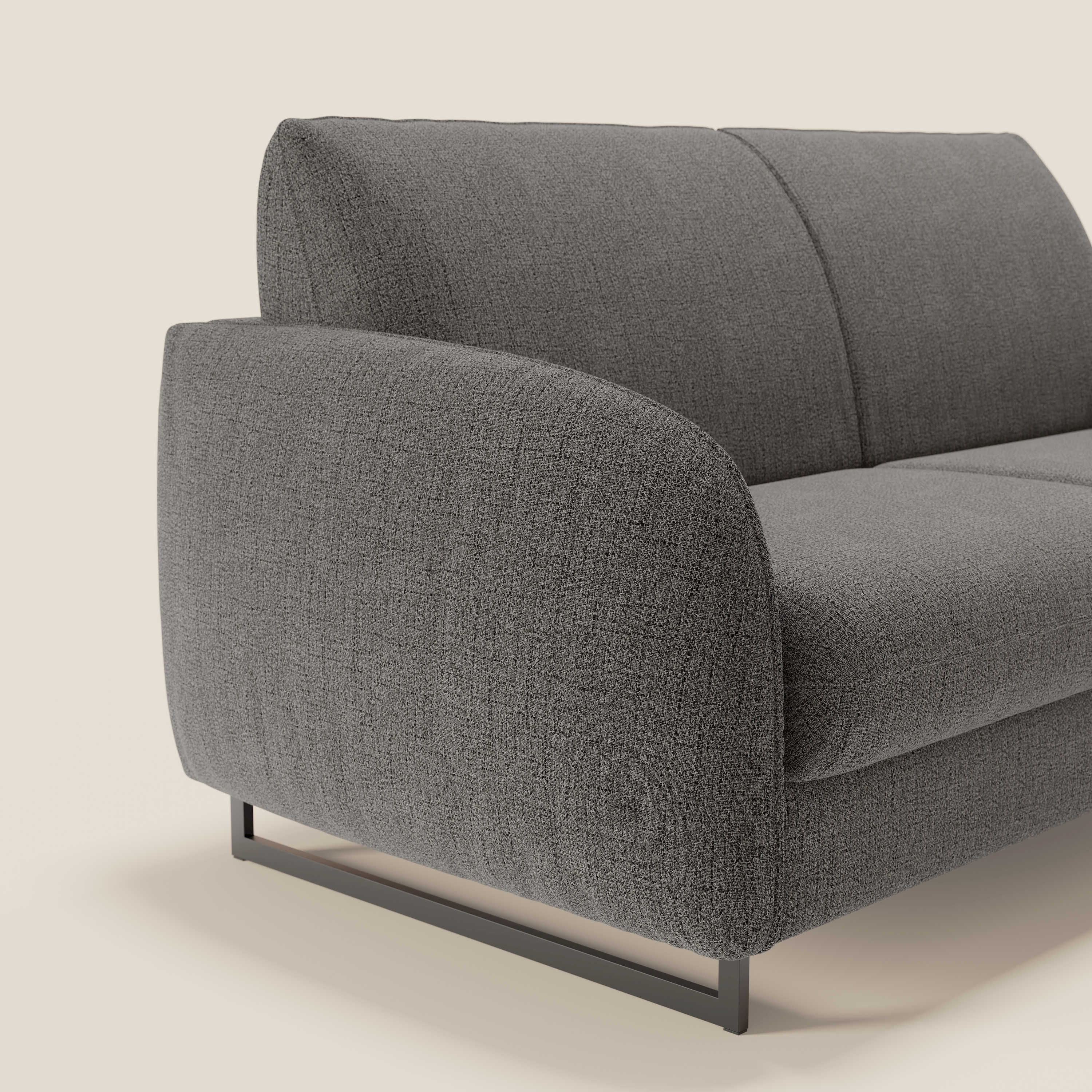 Ninfea divano letto Design Morbido con Piedini alti in Metallo e Materasso H18 cm in tessuto impermeabile T03 - divani.store