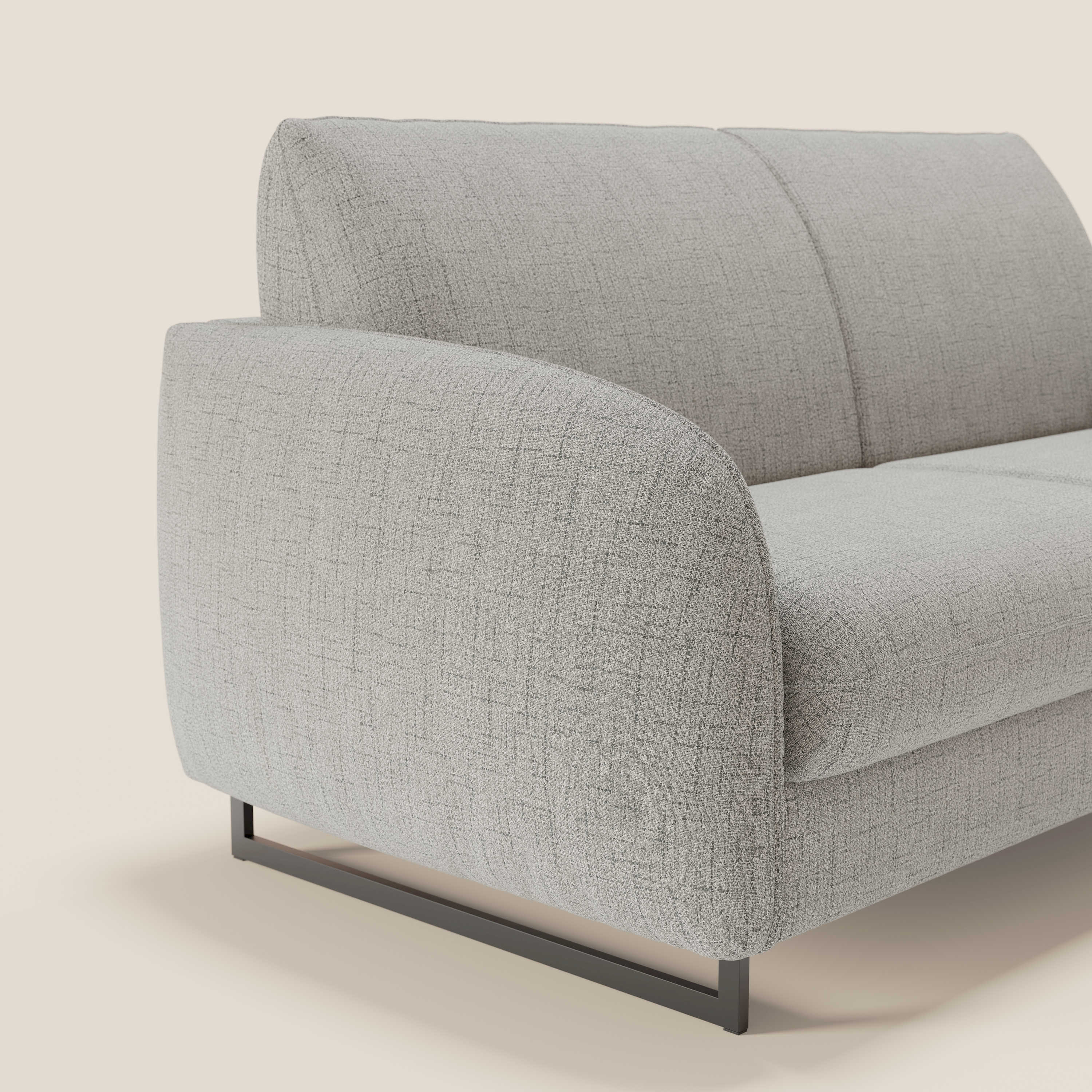 Ninfea divano letto Design Morbido con Piedini alti in Metallo e Materasso H18 cm in tessuto impermeabile T03 - divani.store