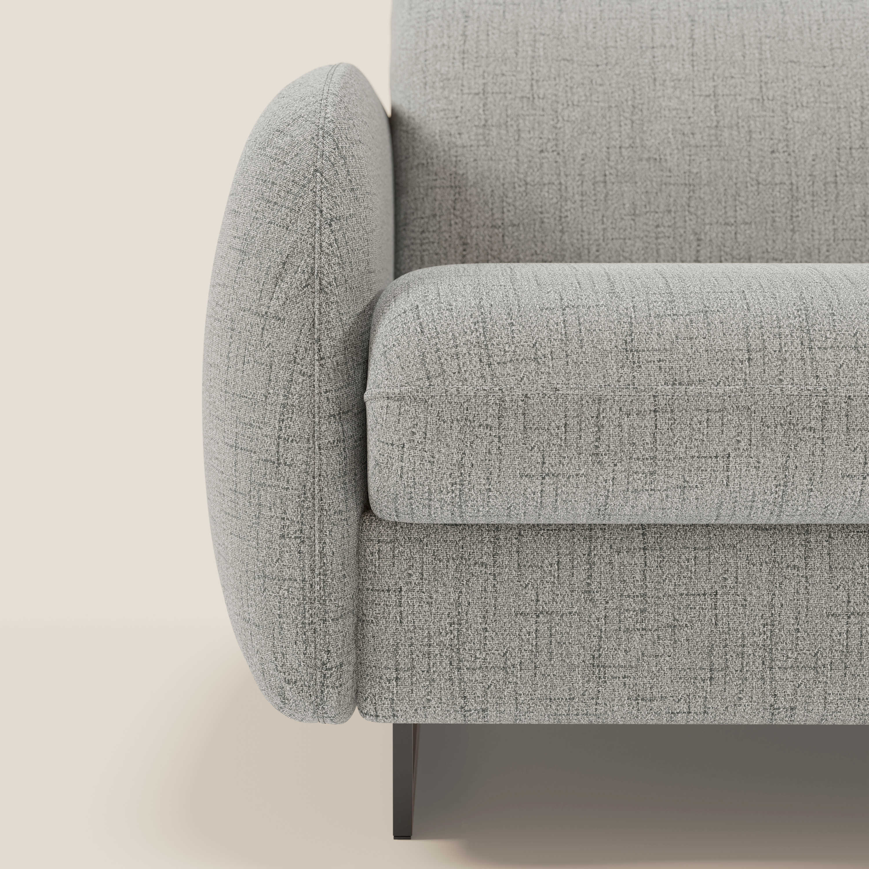 Ninfea divano letto Design Morbido con Piedini alti in Metallo e Materasso H18 cm in tessuto impermeabile T03 - divani.store