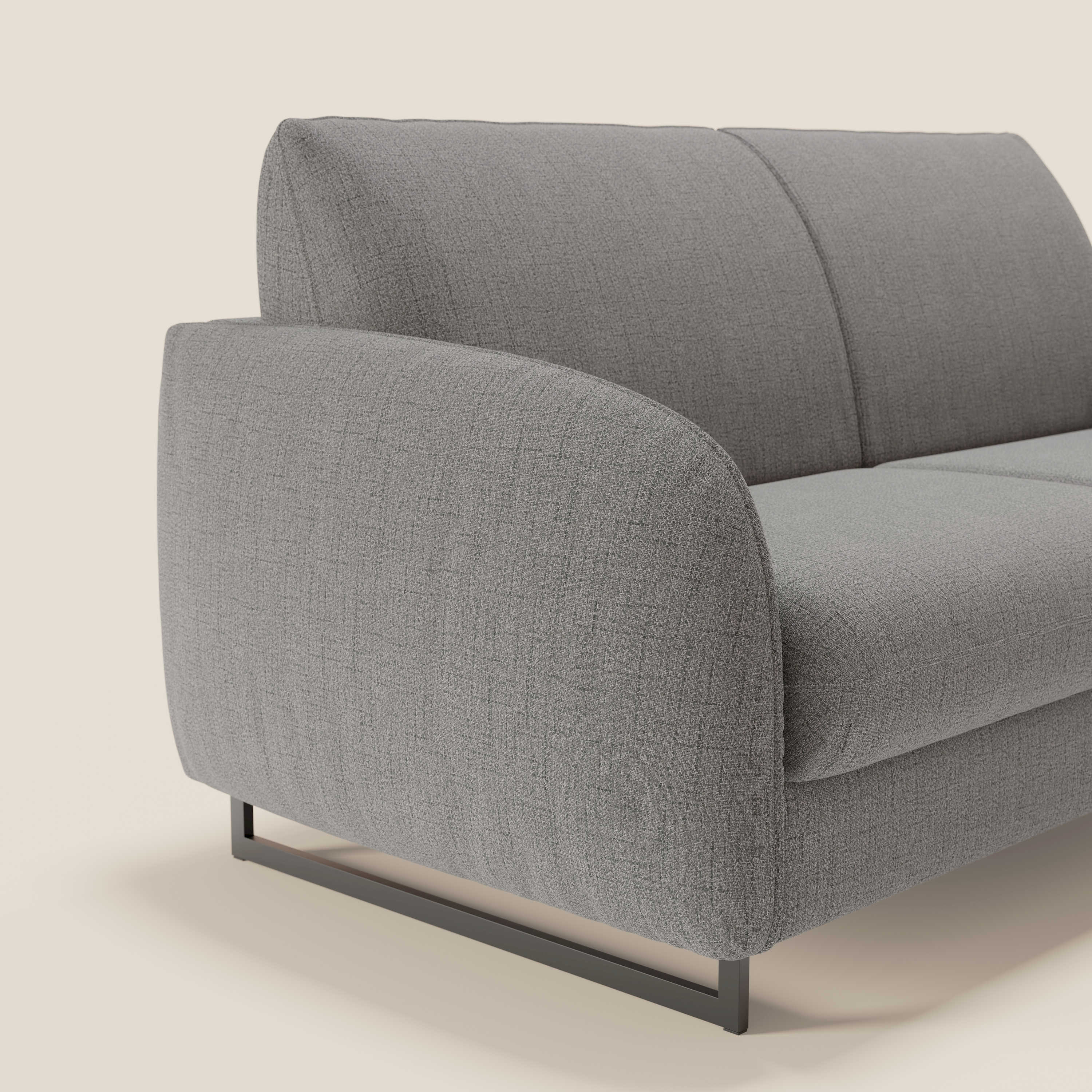 Ninfea divano letto Design Morbido con Piedini alti in Metallo e Materasso H18 cm in tessuto impermeabile T03 - divani.store