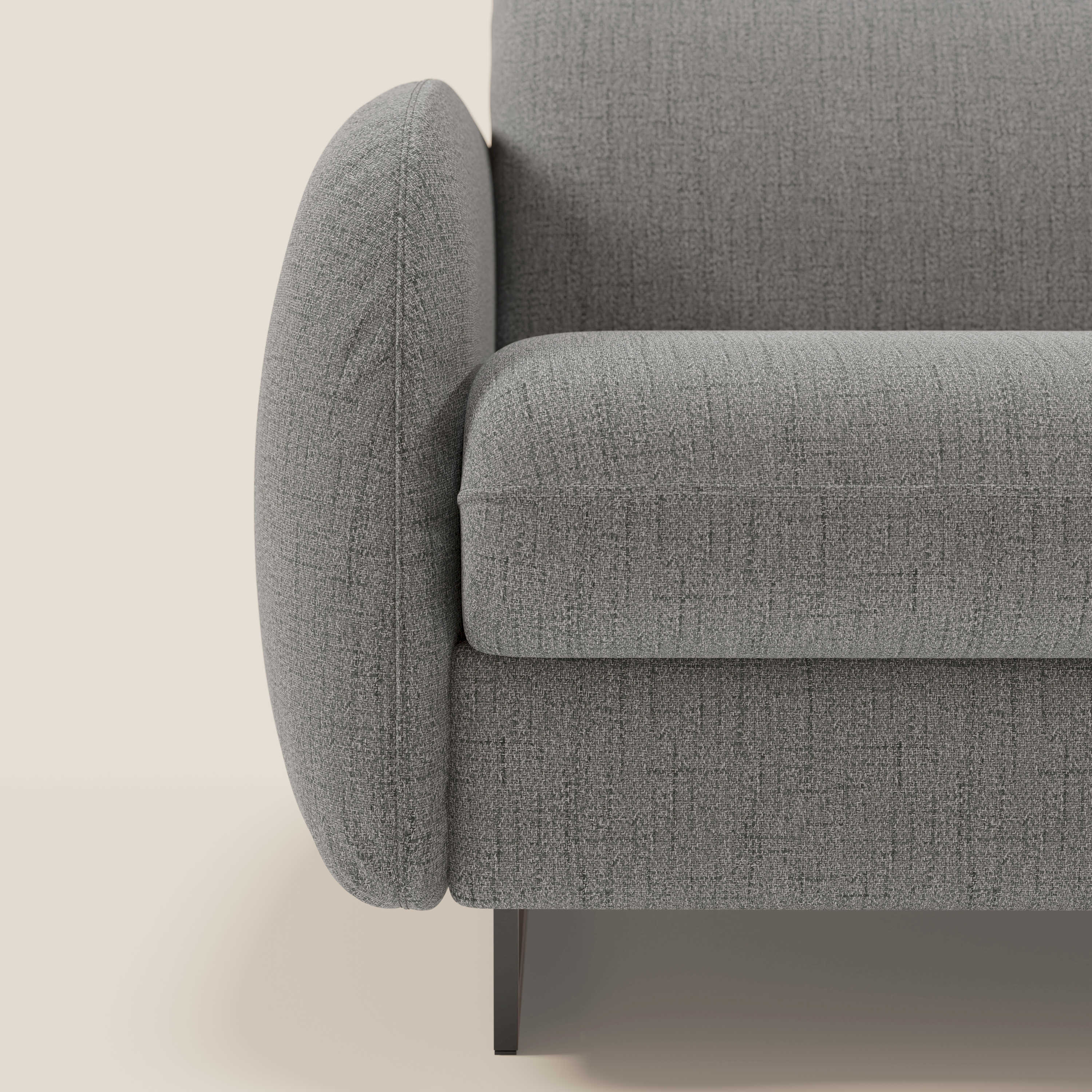 Ninfea divano letto Design Morbido con Piedini alti in Metallo e Materasso H18 cm in tessuto impermeabile T03 - divani.store