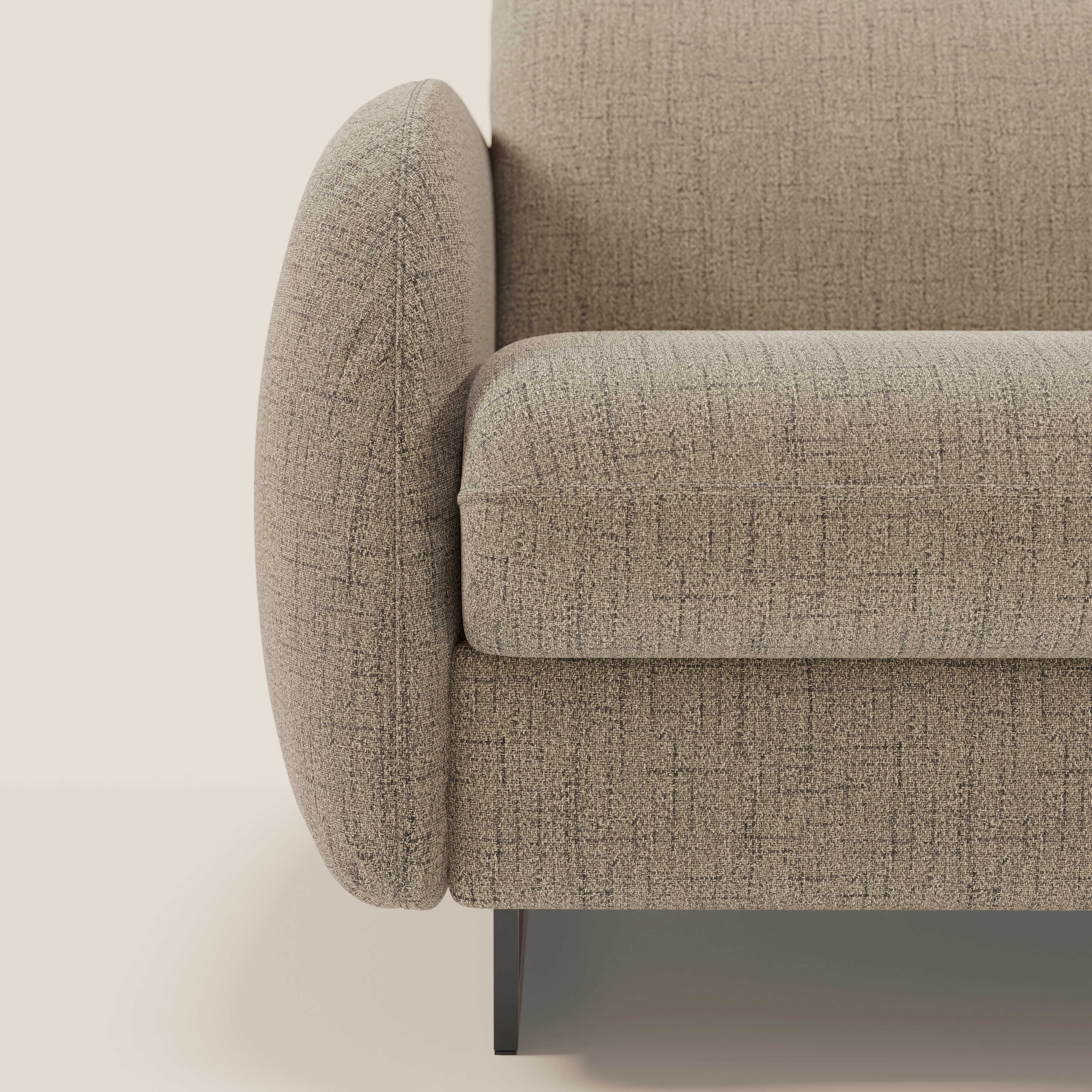 Ninfea divano letto Design Morbido con Piedini alti in Metallo e Materasso H18 cm in tessuto impermeabile T03 - divani.store