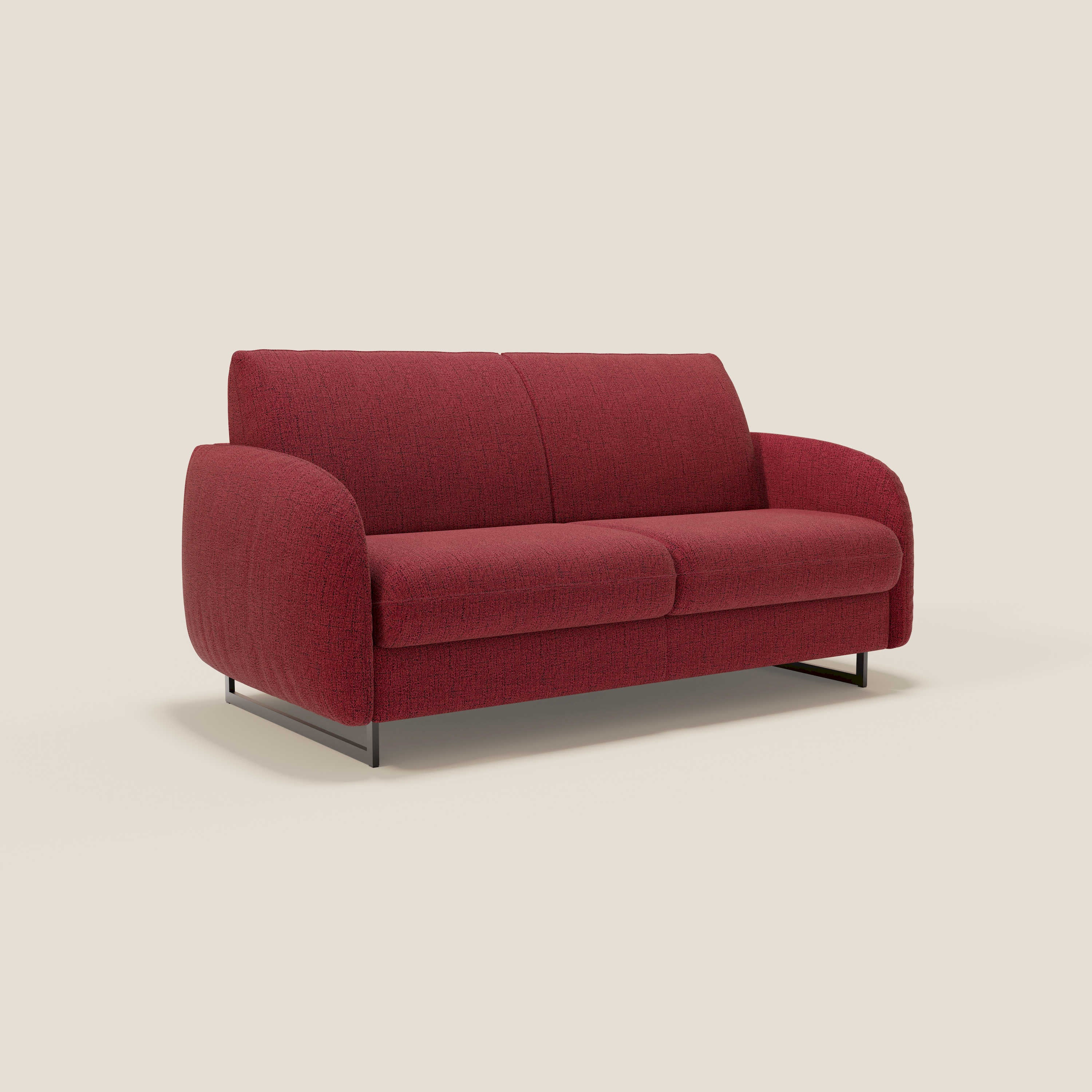 Ninfea divano letto Design Morbido con Piedini alti in Metallo e Materasso H18 cm in tessuto impermeabile T03 - divani.store