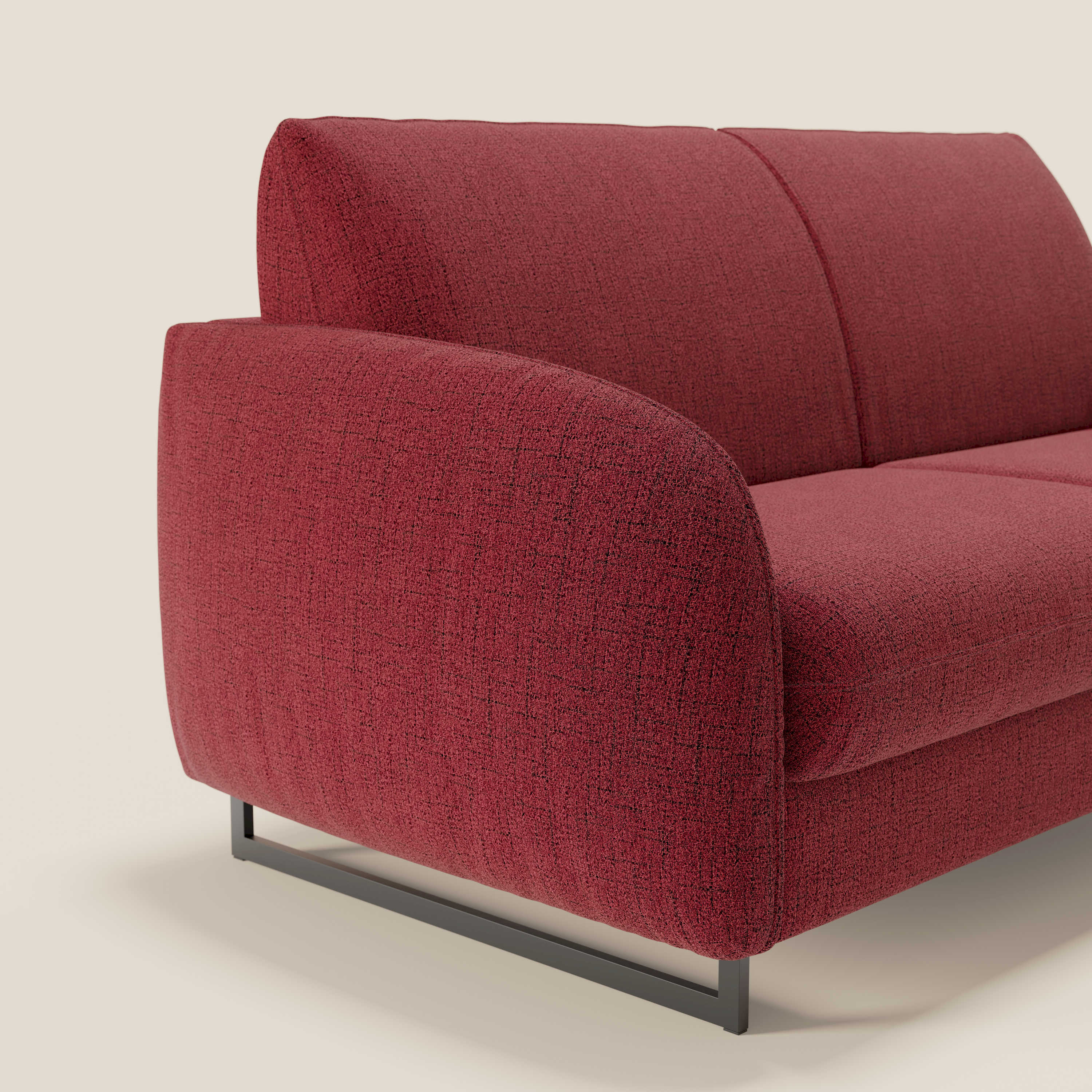 Ninfea divano letto Design Morbido con Piedini alti in Metallo e Materasso H18 cm in tessuto impermeabile T03 - divani.store