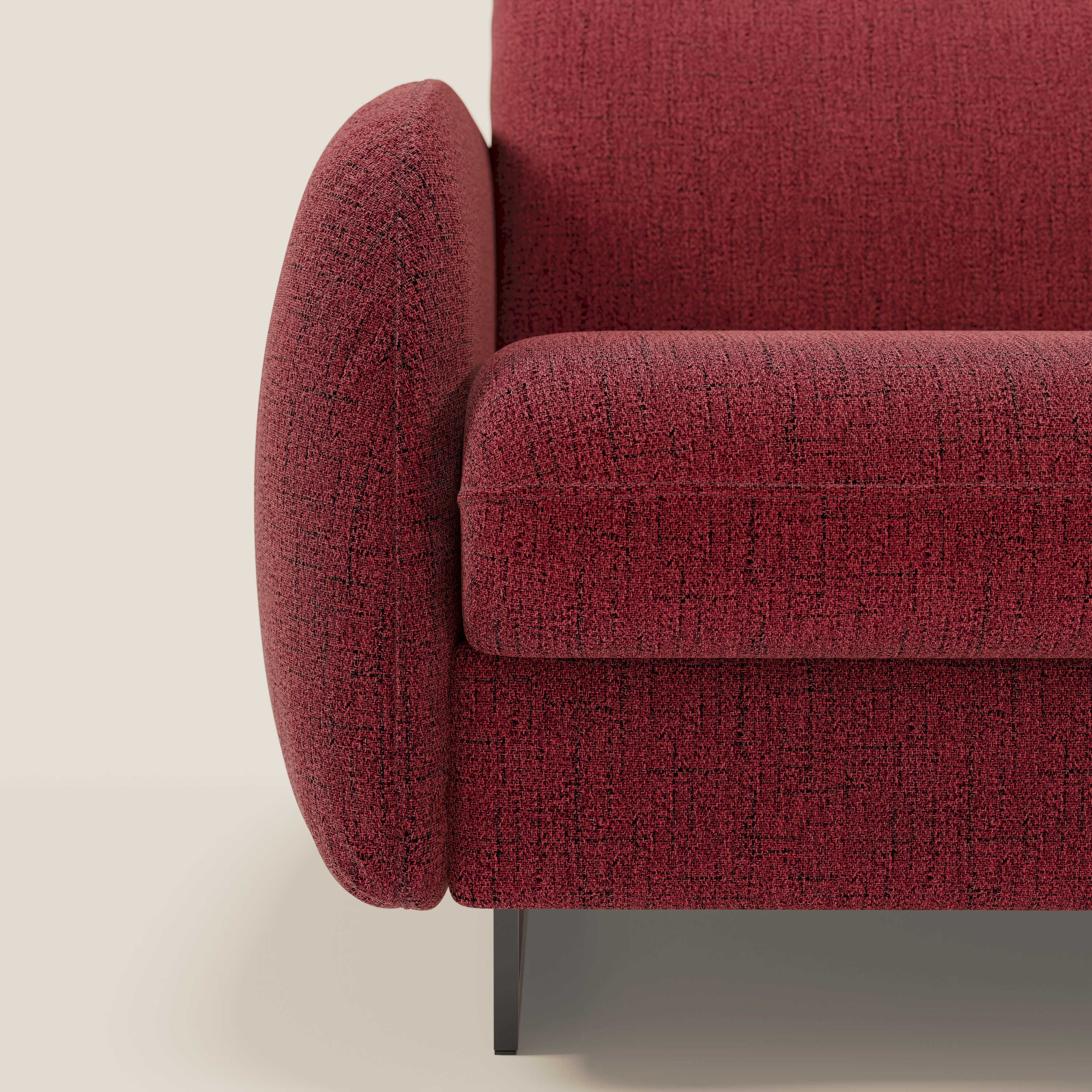 Ninfea divano letto Design Morbido con Piedini alti in Metallo e Materasso H18 cm in tessuto impermeabile T03 - divani.store