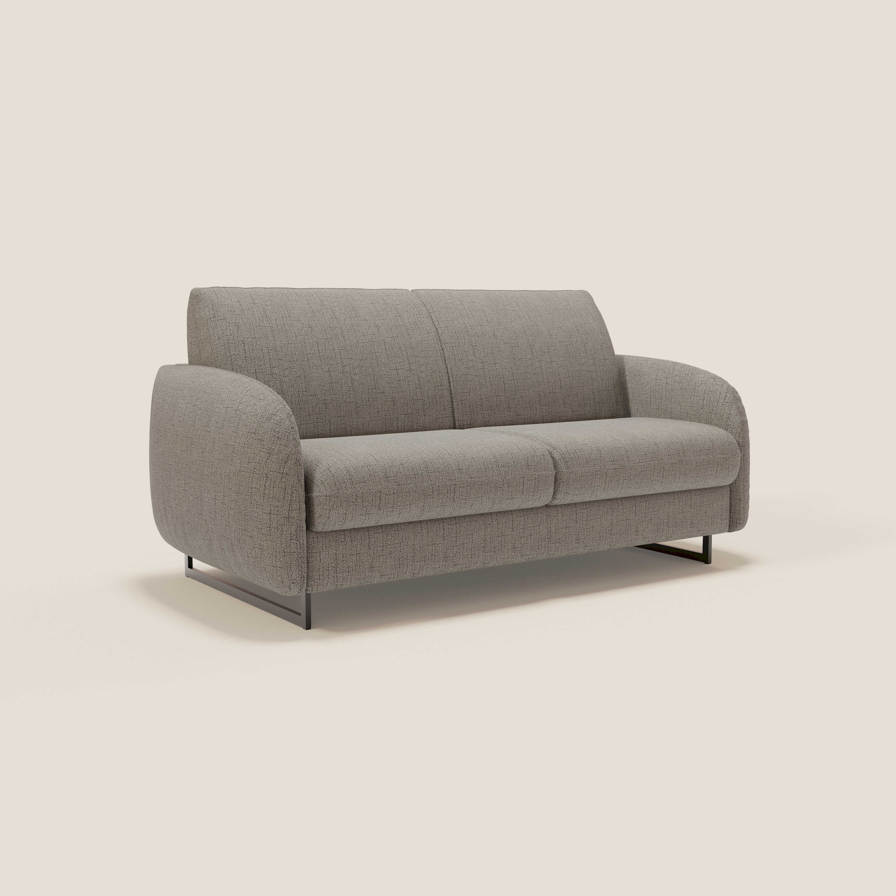 Ninfea divano letto Design Morbido con Piedini alti in Metallo e Materasso H18 cm in tessuto impermeabile T03 - divani.store