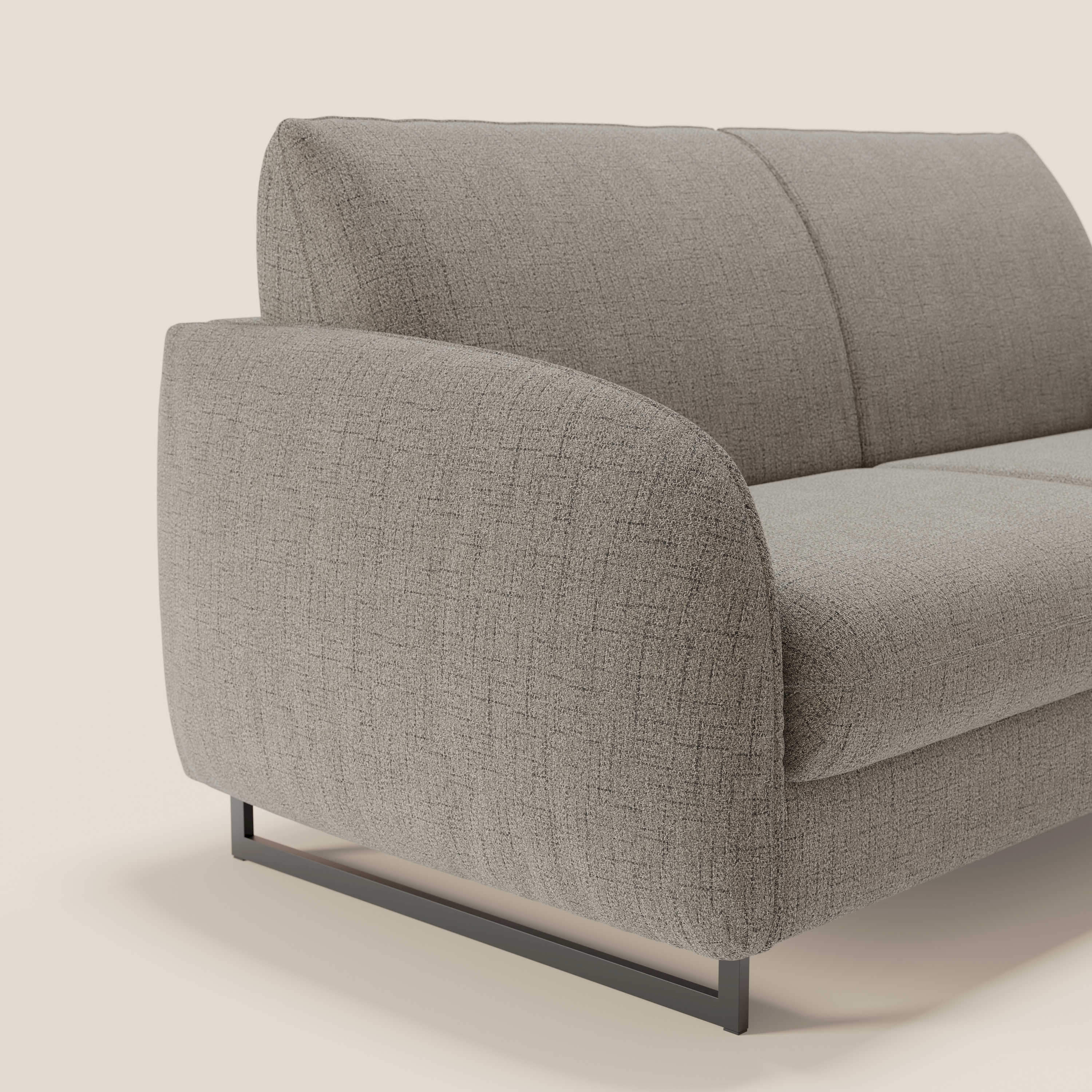 Ninfea divano letto Design Morbido con Piedini alti in Metallo e Materasso H18 cm in tessuto impermeabile T03 - divani.store