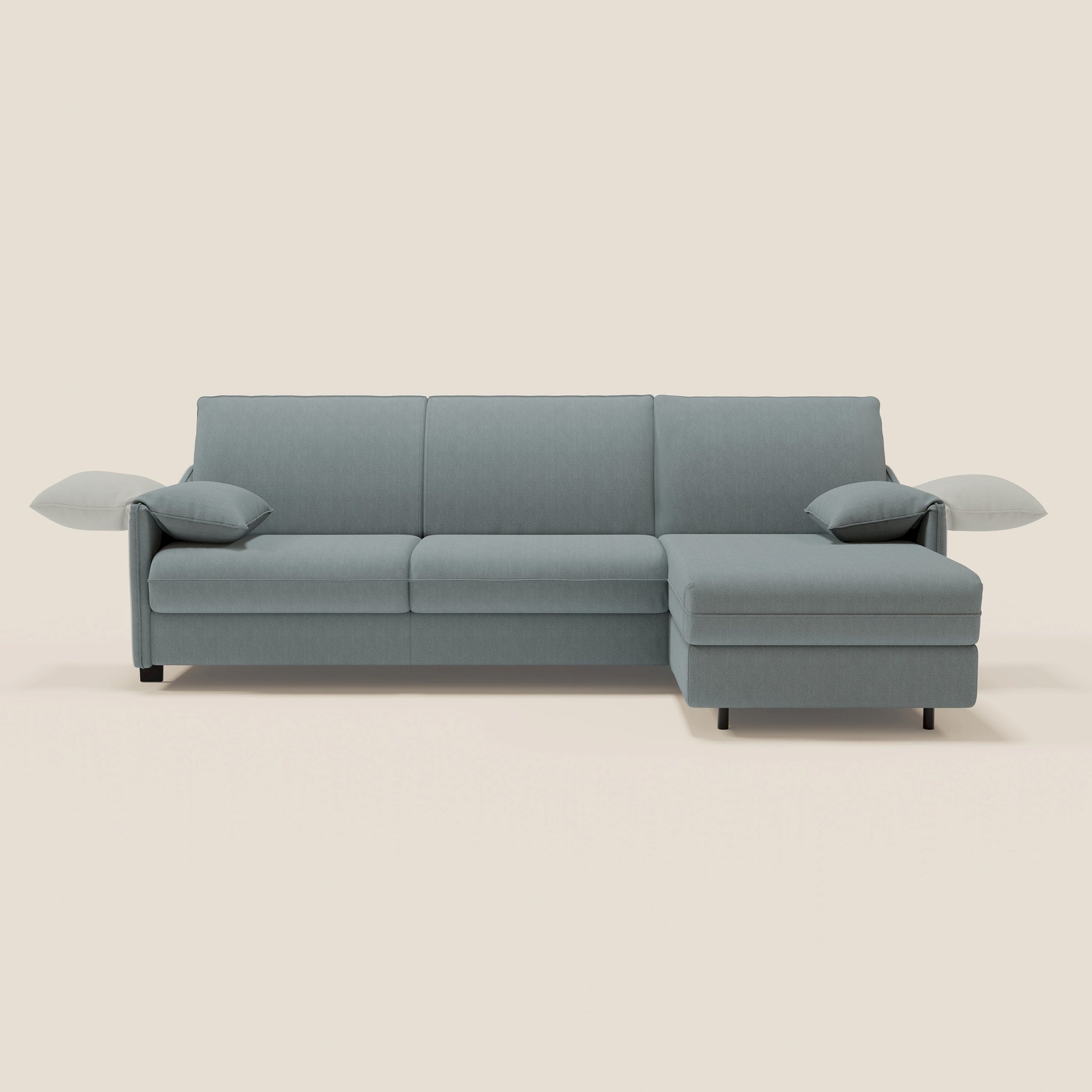 Primula Canapé Convertible D'angle Avec Matelas H18 Cm Et Chaise Longue Coffre En Tissu Detachable T05 Bleu Pastel Primula Canapé Convertible D'angle Avec Matelas H18 Cm Et Chaise Longue Coffre En Tissu Detachable T05 Bleu Pastel