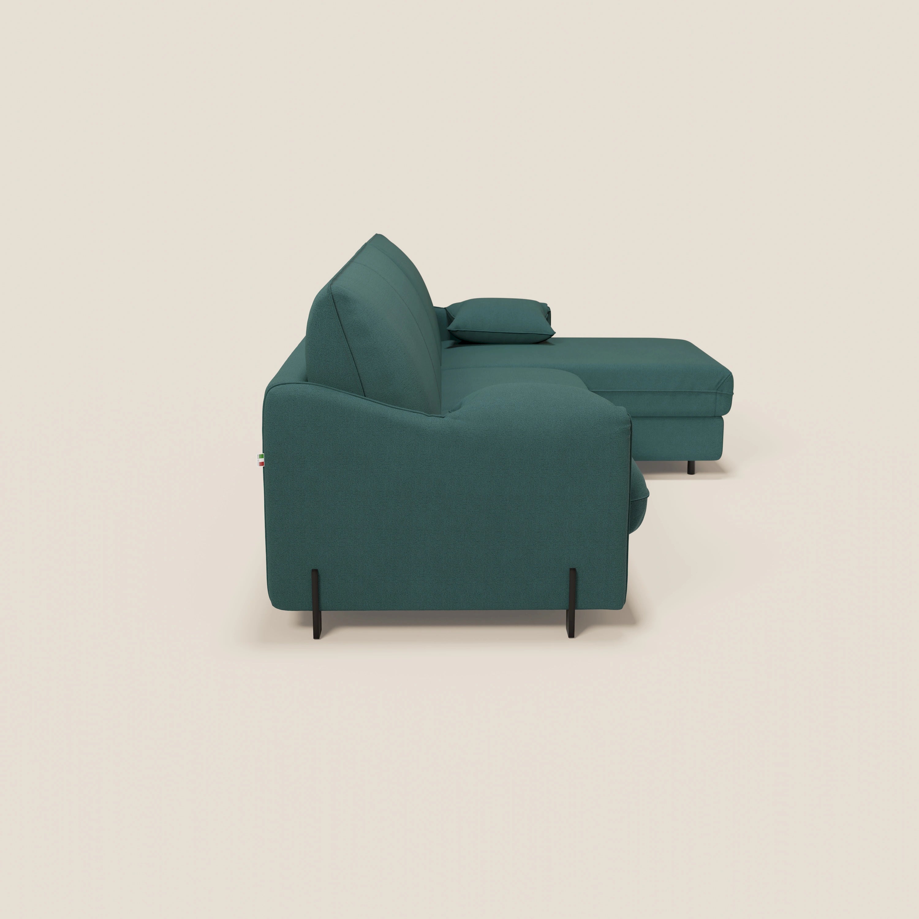 Primula divano letto angolare con materasso H18 cm - penisola contenitore in tessuto smacchiabile T05 - divani.store