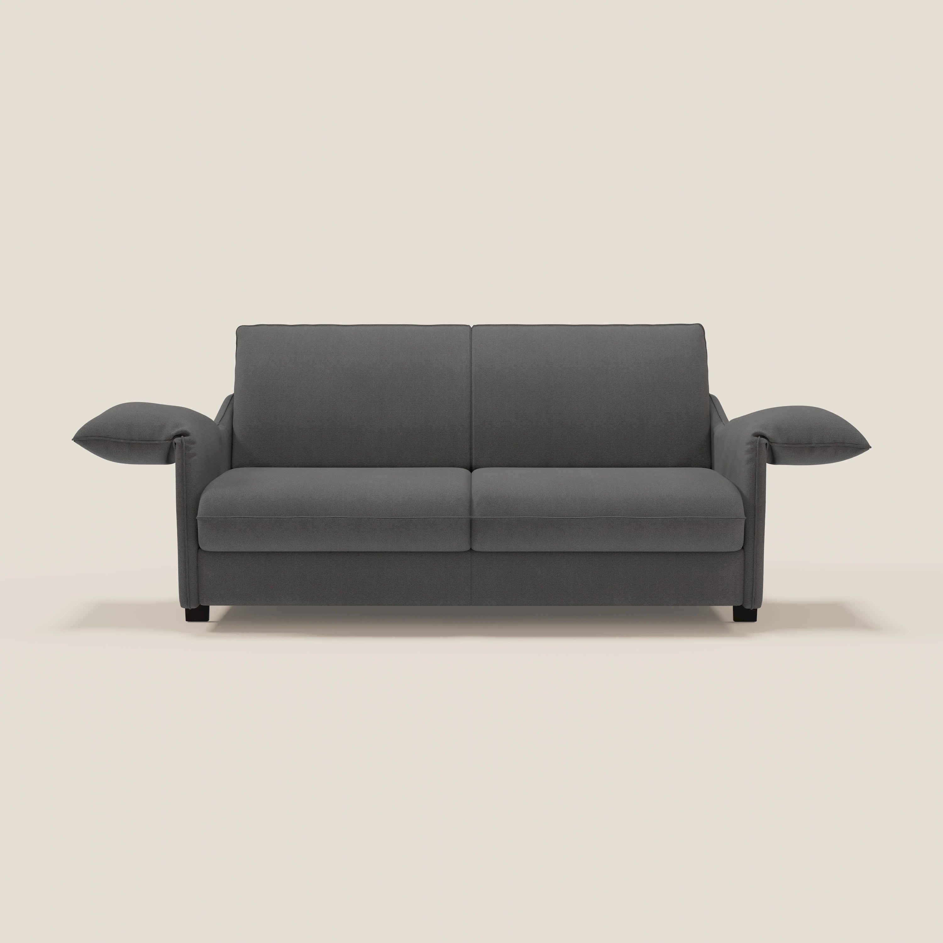 Primula divano letto con materasso alto 18 cm - braccioli mobili e tessuto smacchiabile T05 - divani.store