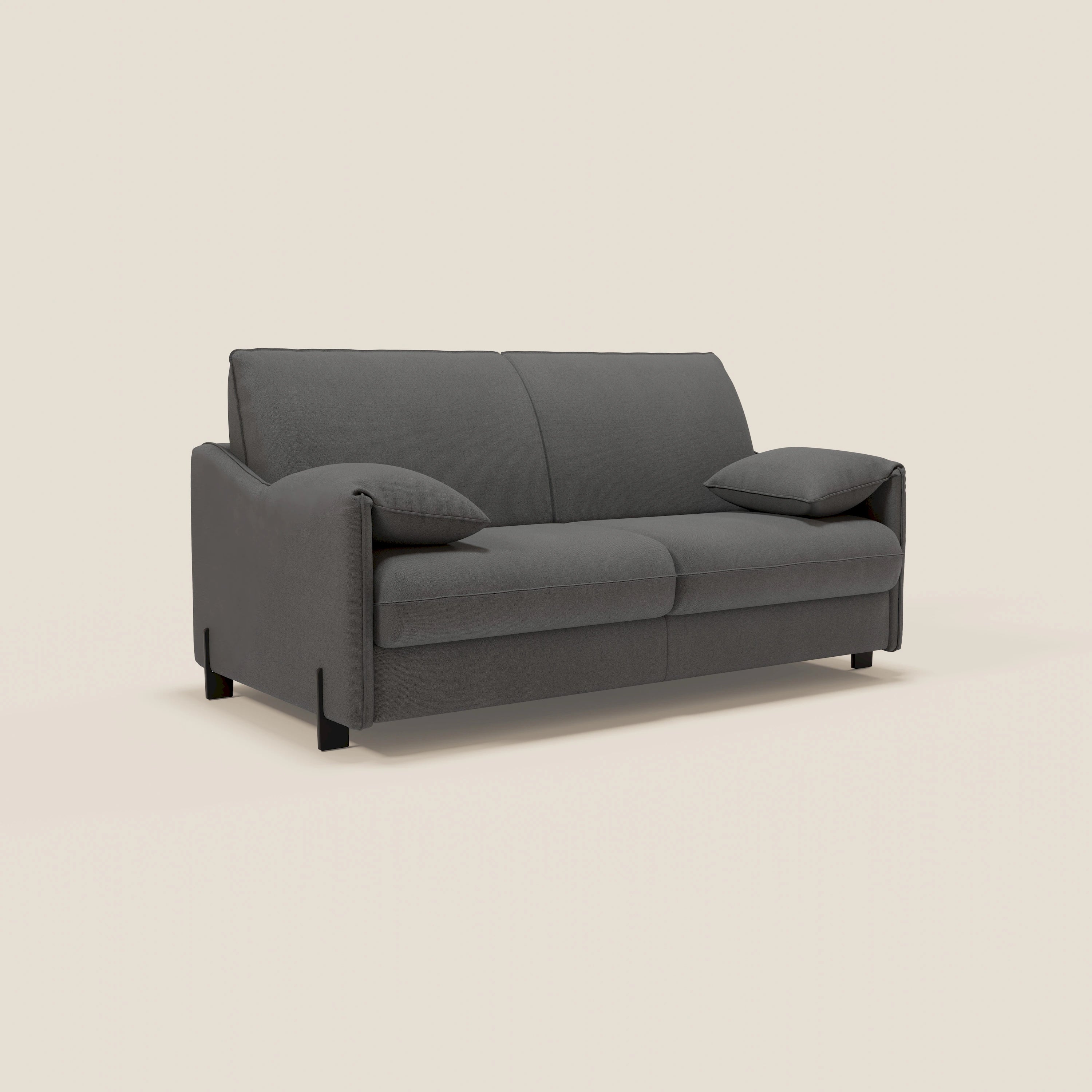 Primula divano letto con materasso alto 18 cm - braccioli mobili e tessuto smacchiabile T05 - divani.store