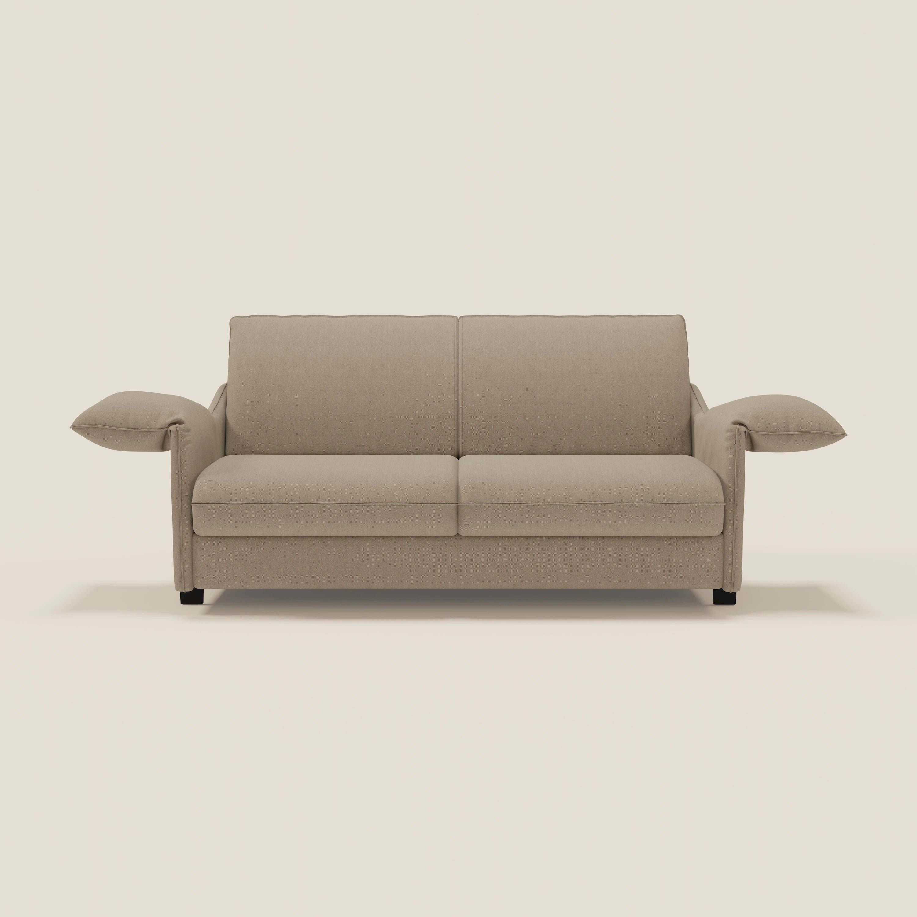 Primula divano letto con materasso alto 18 cm - braccioli mobili e tessuto smacchiabile T05 - divani.store