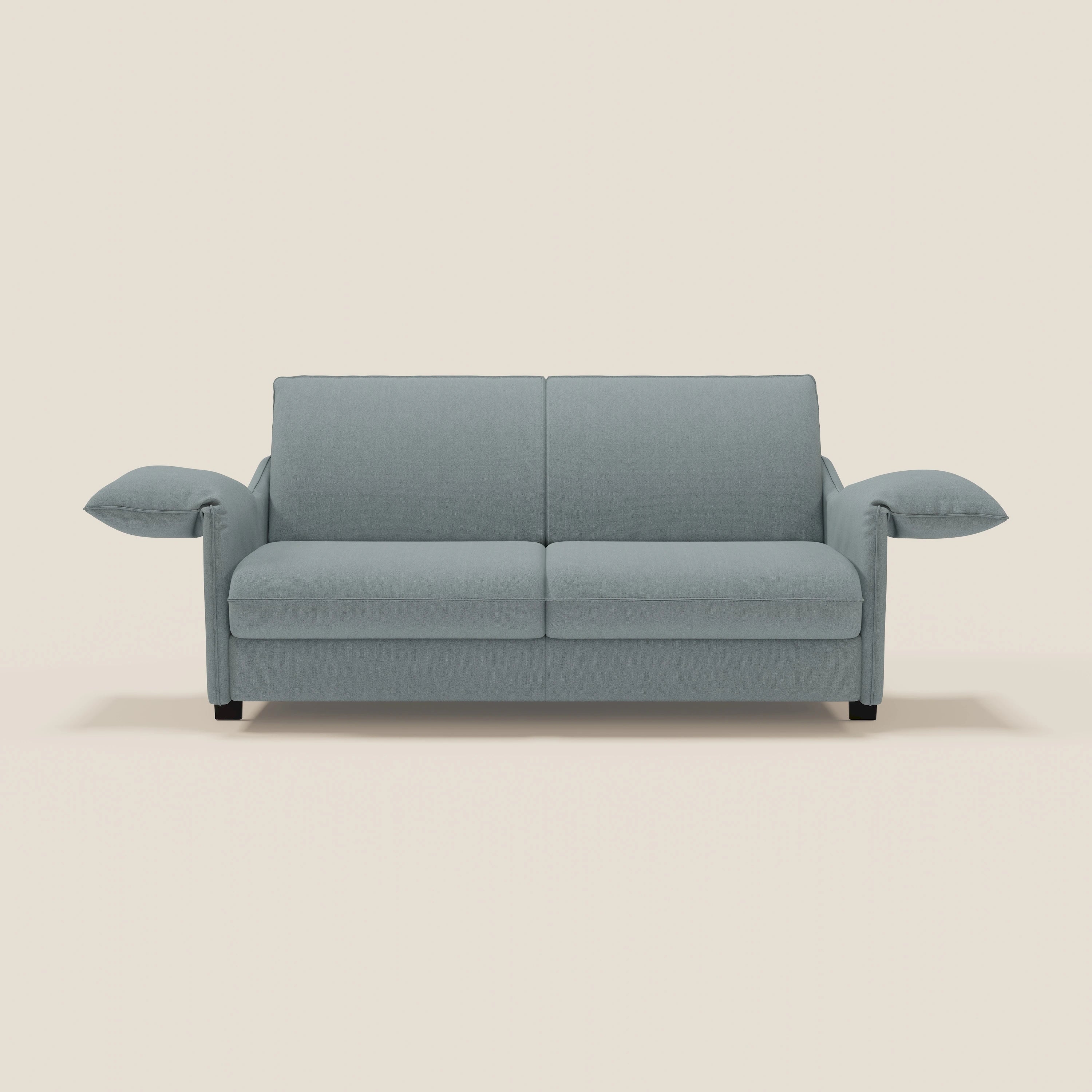 Primula divano letto con materasso alto 18 cm - braccioli mobili e tessuto smacchiabile T05 - divani.store