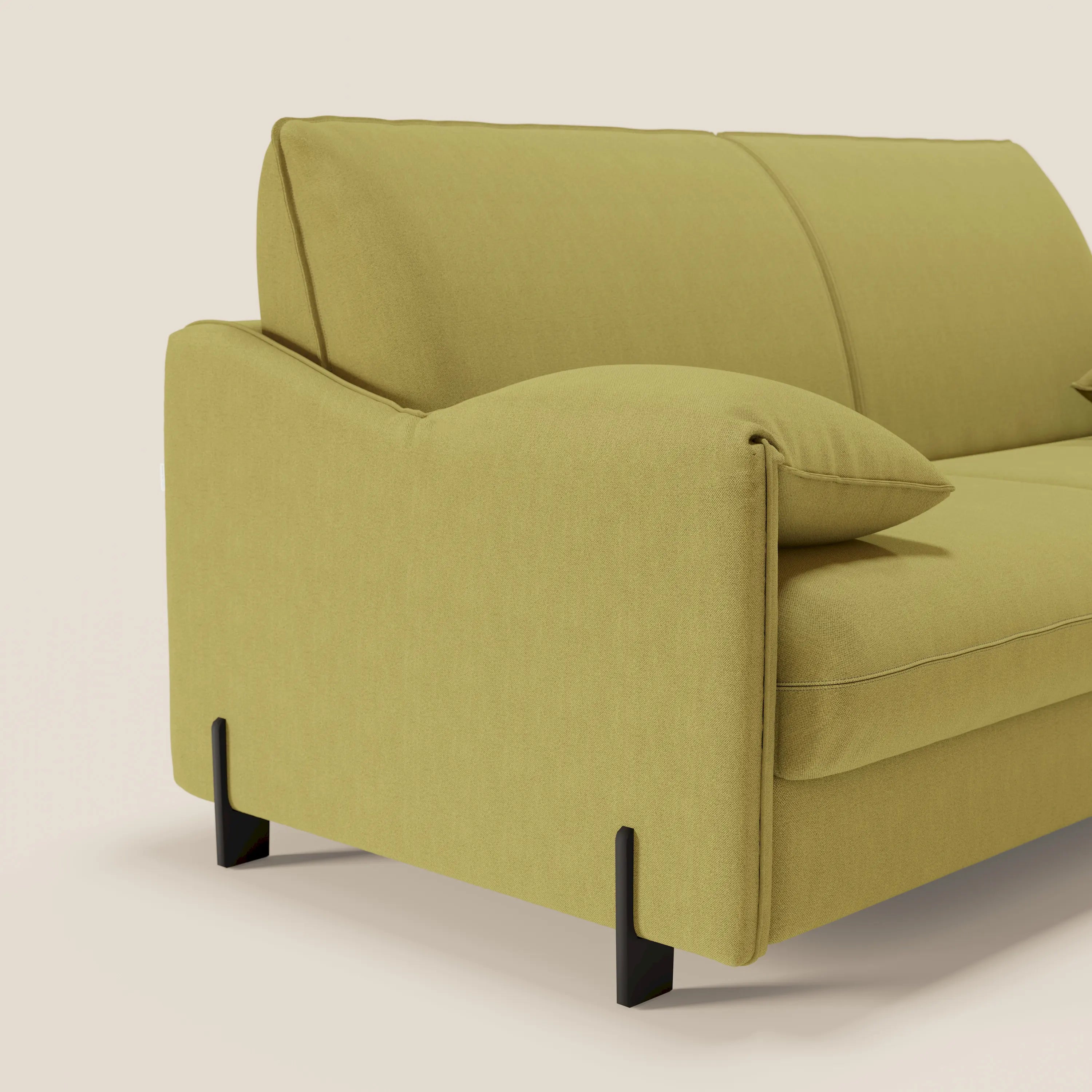 Primula divano letto con materasso alto 18 cm - braccioli mobili e tessuto smacchiabile T05 - divani.store