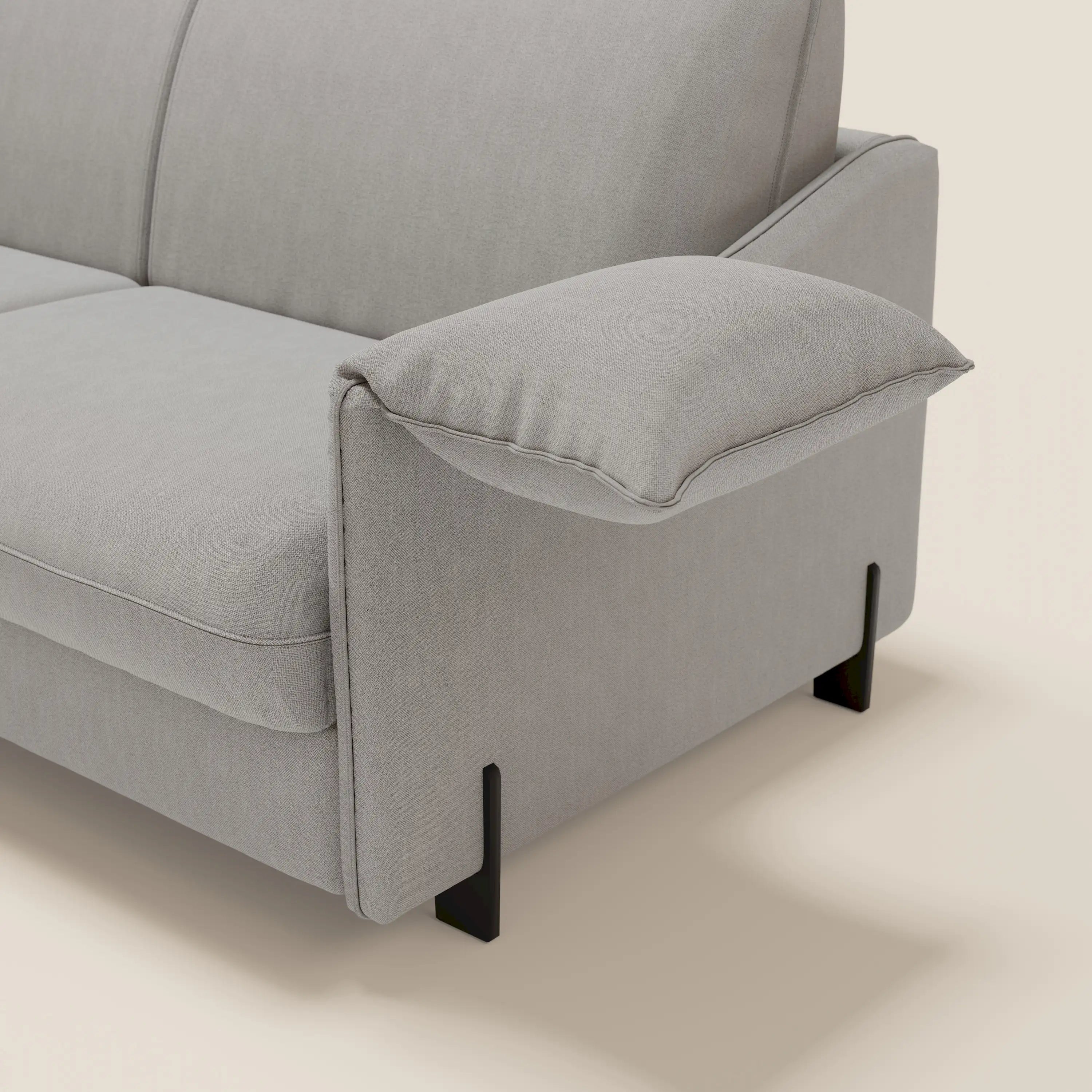 Primula divano letto con materasso alto 18 cm - braccioli mobili e tessuto smacchiabile T05 - divani.store