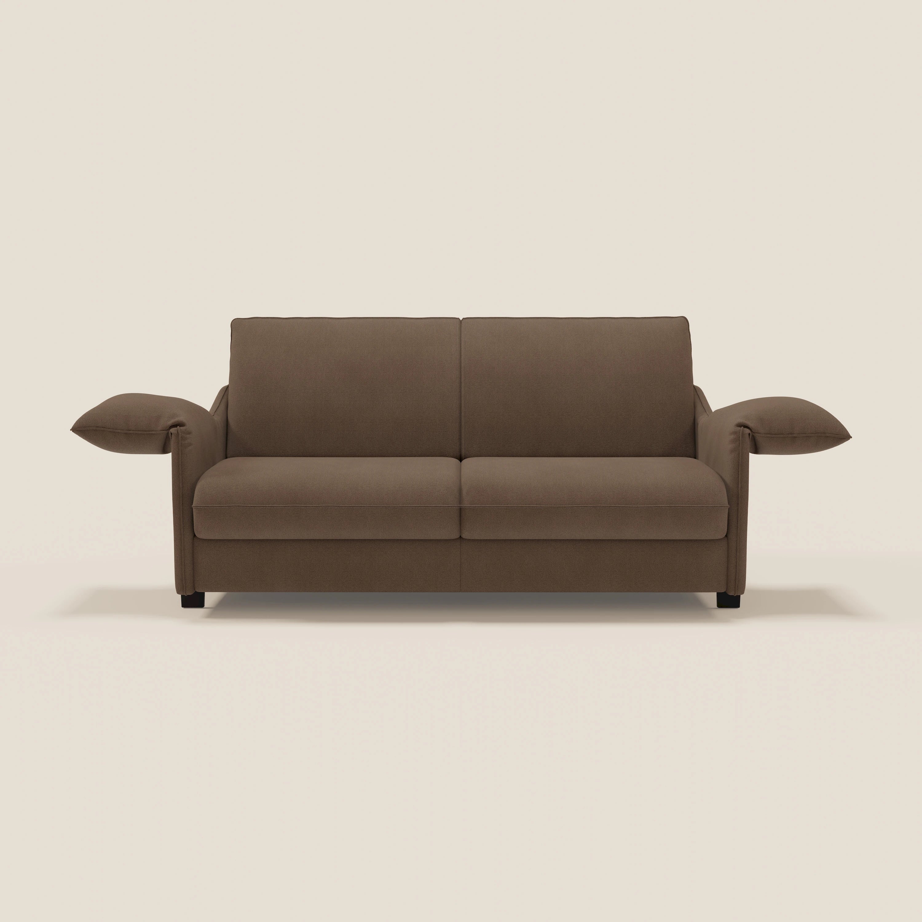 Primula divano letto con materasso alto 18 cm - braccioli mobili e tessuto smacchiabile T05 - divani.store