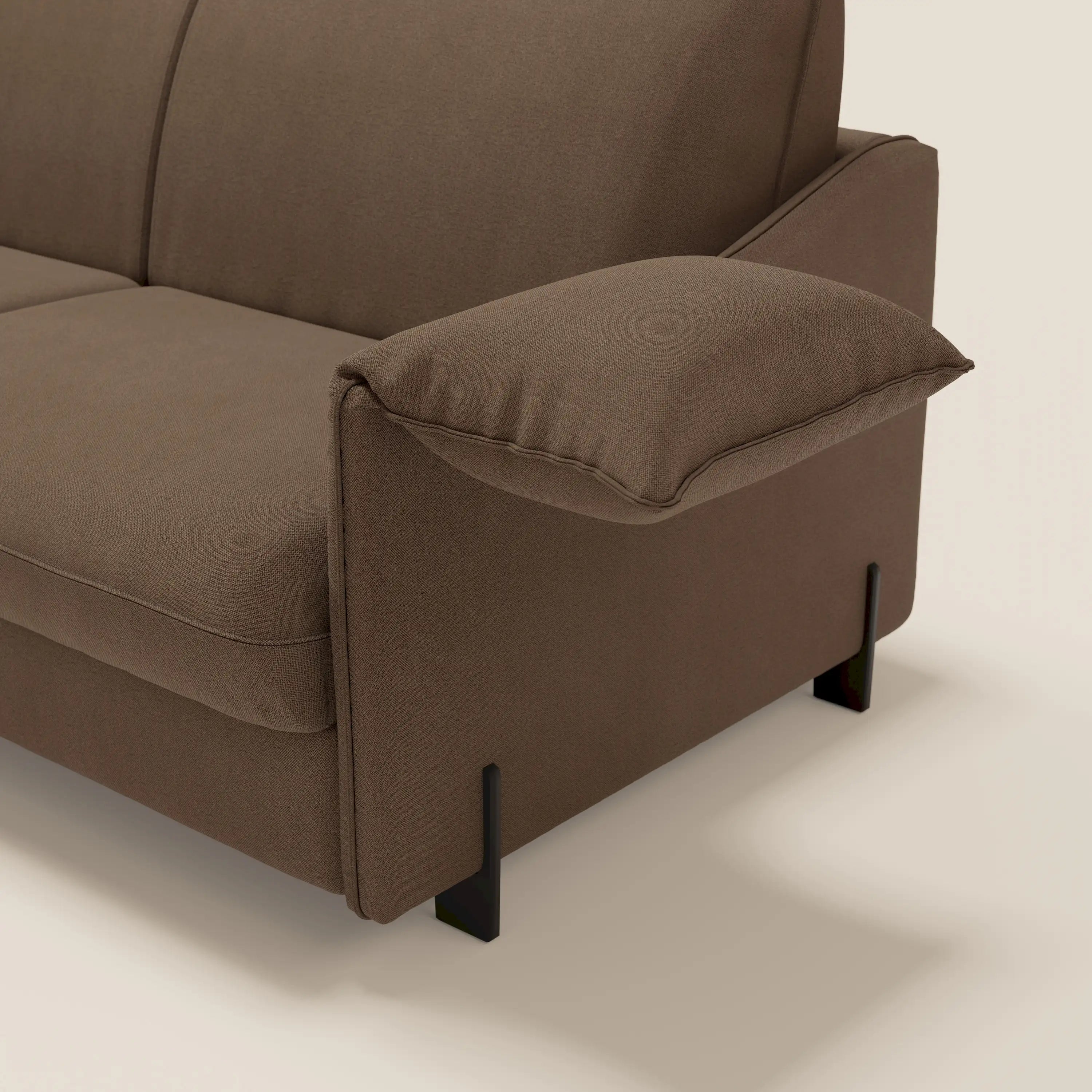Primula divano letto con materasso alto 18 cm - braccioli mobili e tessuto smacchiabile T05 - divani.store