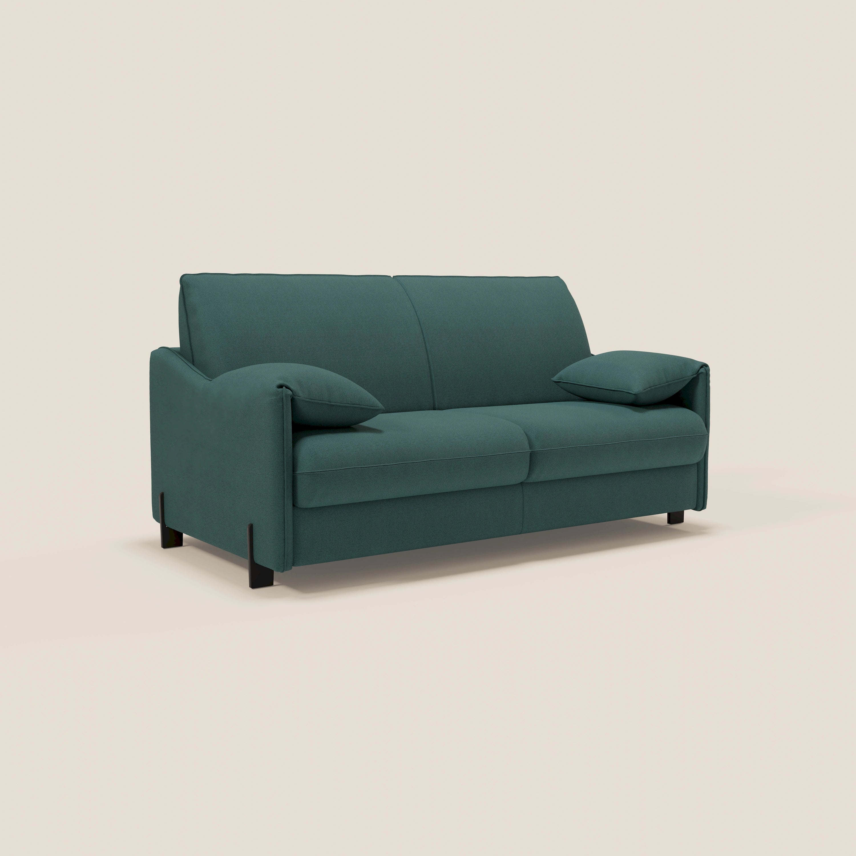 Primula divano letto con materasso alto 18 cm - braccioli mobili e tessuto smacchiabile T05 - divani.store