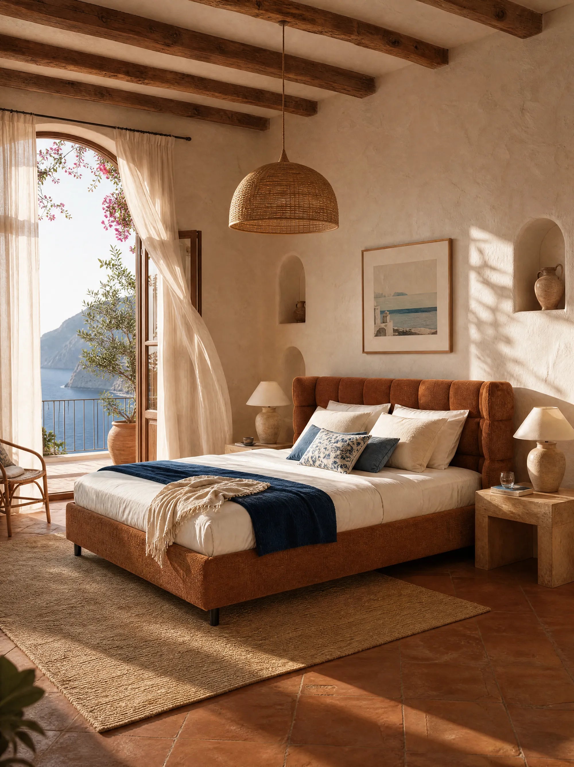 RAGNAR lit rembourré avec coffre de rangement et tête de lit capitonnée enveloppante - tissu élégant certifié Oeko-Tex®