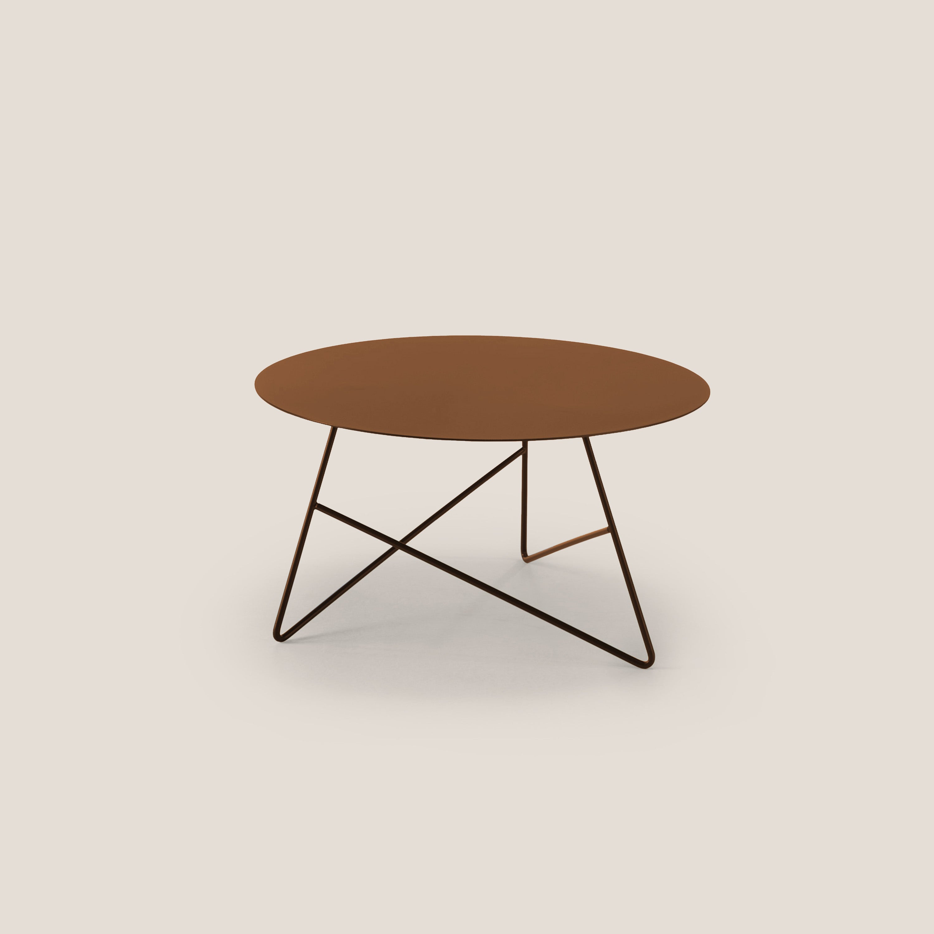 Ermione tavolino rotondo da salotto in metallo h35 - divani.store