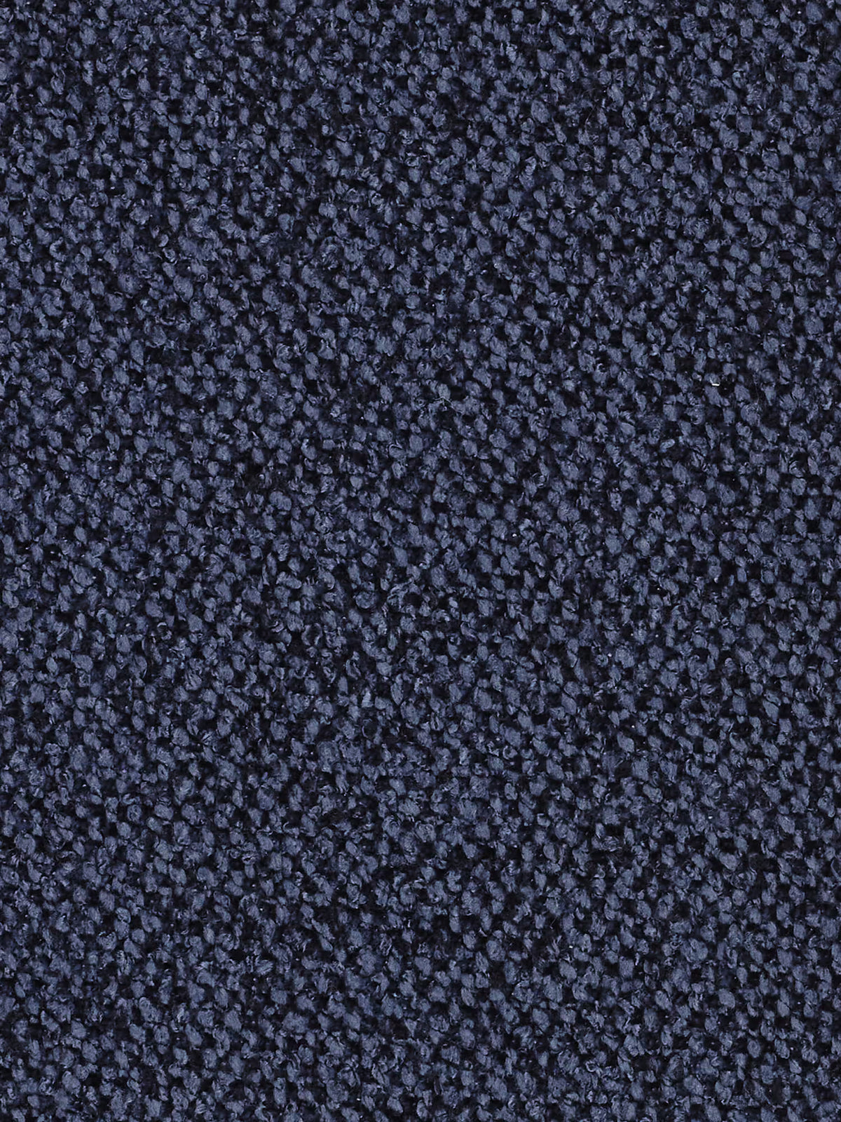 Primo piano di un tappeto blu scuro dalla trama ruvida, con fibre a riccioli fitti. La superficie morbida e dal motivo regolare conferisce un aspetto omogeneo e soffice: uno sfondo ideale per il divano modulare a 3 posti Nimbus, componibile in morbido tessuto smacchiabile effetto cotone T33 di Divani.Store. Nell'immagine non sono visibili macchie, motivi o oggetti.